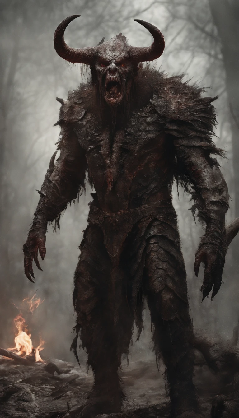 Draw a demonic creature with a strong, bloody face and bloody head, Science fiction horror art, sci-fi horror artwork, inspired by Aleksi Briclot, Fangs of the slaughter, horror fantasy art, Alexis Bricklot(Alexis Bricklot), horror concept art, veneno, Fantasy and horror art, Detailed illustration of 4K horror, demonic creature, dark fantasy horror art