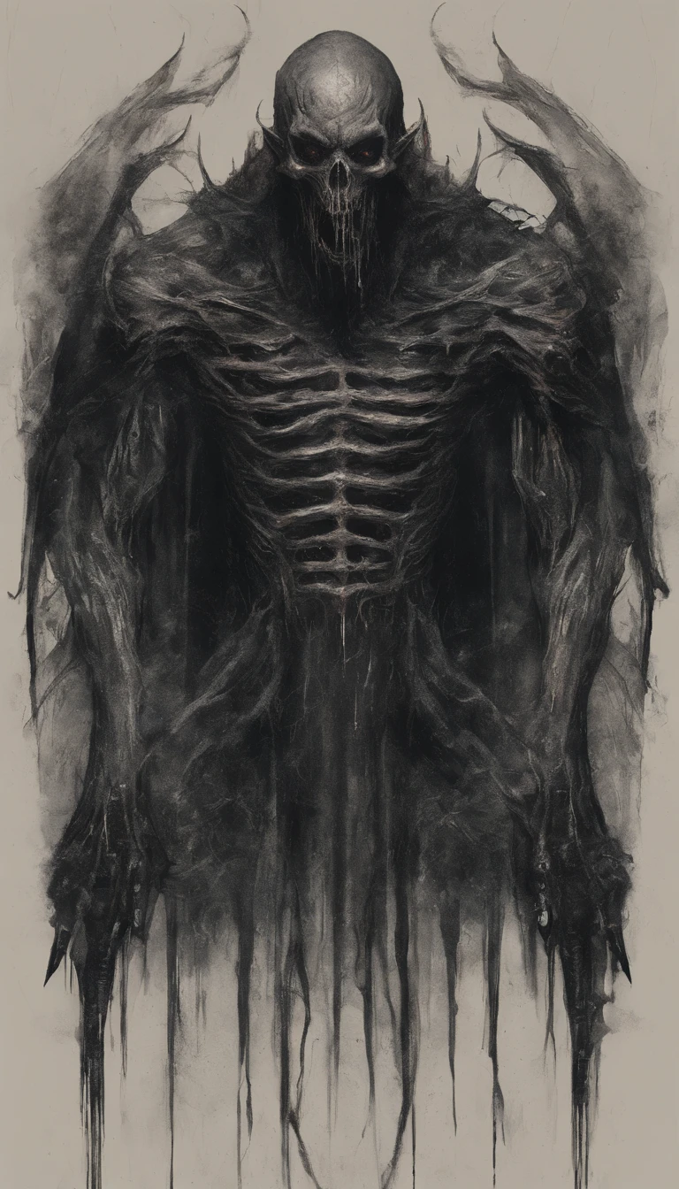 Draw a demonic creature with a bloody face and bloody head, genocide, Science fiction horror art, sci-fi horror artwork, inspired by Aleksi Briclot, Fangs of the slaughter, horror fantasy art, Alexis Bricklot(Alexis Bricklot), horror concept art, veneno, Fantasy and horror art, Detailed illustration of 4K horror, demonic creature, dark fantasy horror art