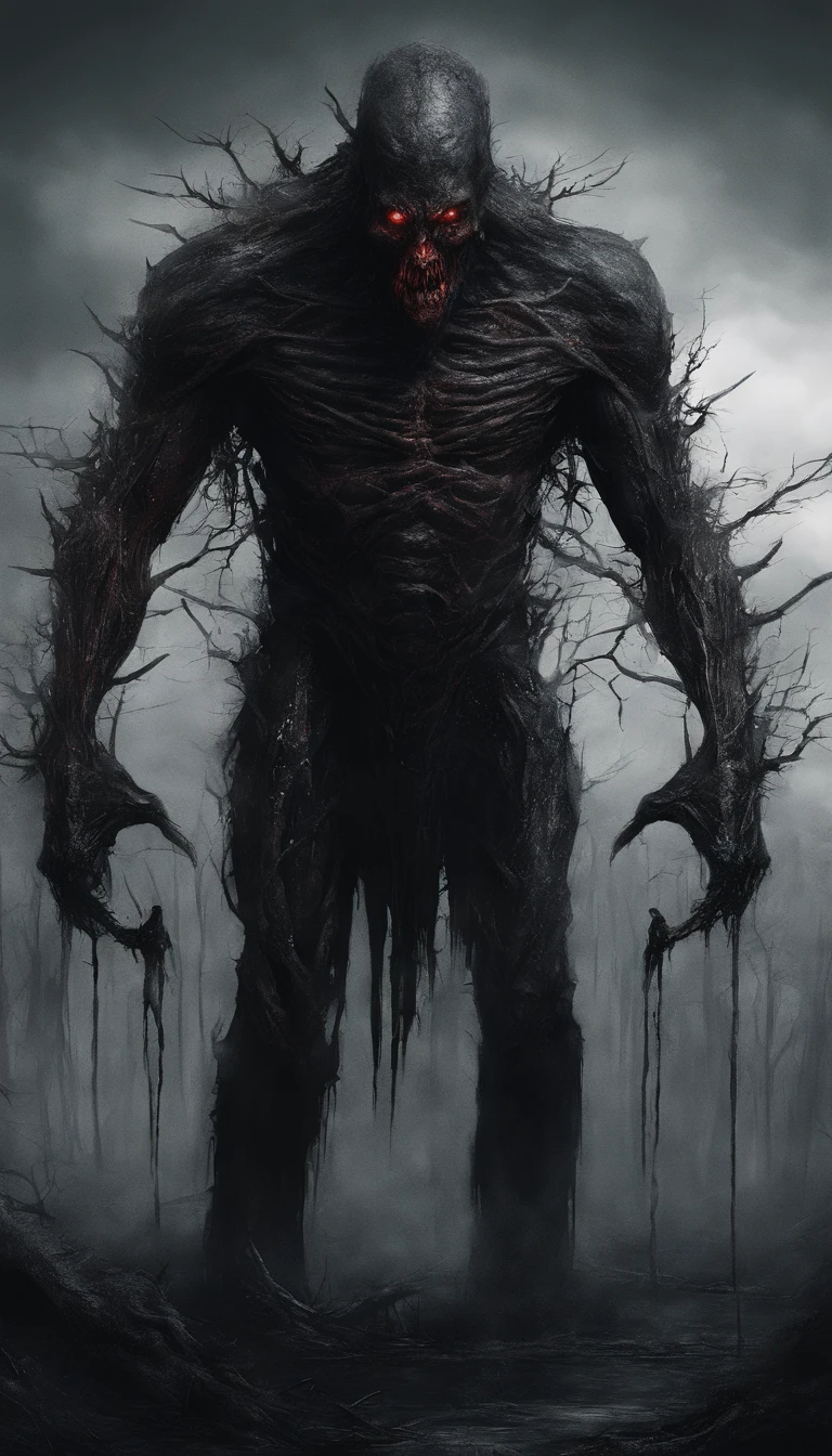 Draw a strong, massive, demonic creature with a bloody face and a bloody head, genocide, Science fiction horror art, sci-fi horror artwork, inspired by Aleksi Briclot, Fangs of the slaughter, horror fantasy art, Alexis Bricklot(Alexis Bricklot), horror concept art, veneno, Fantasy and horror art, Detailed illustration of 4K horror, demonic creature, dark fantasy horror art