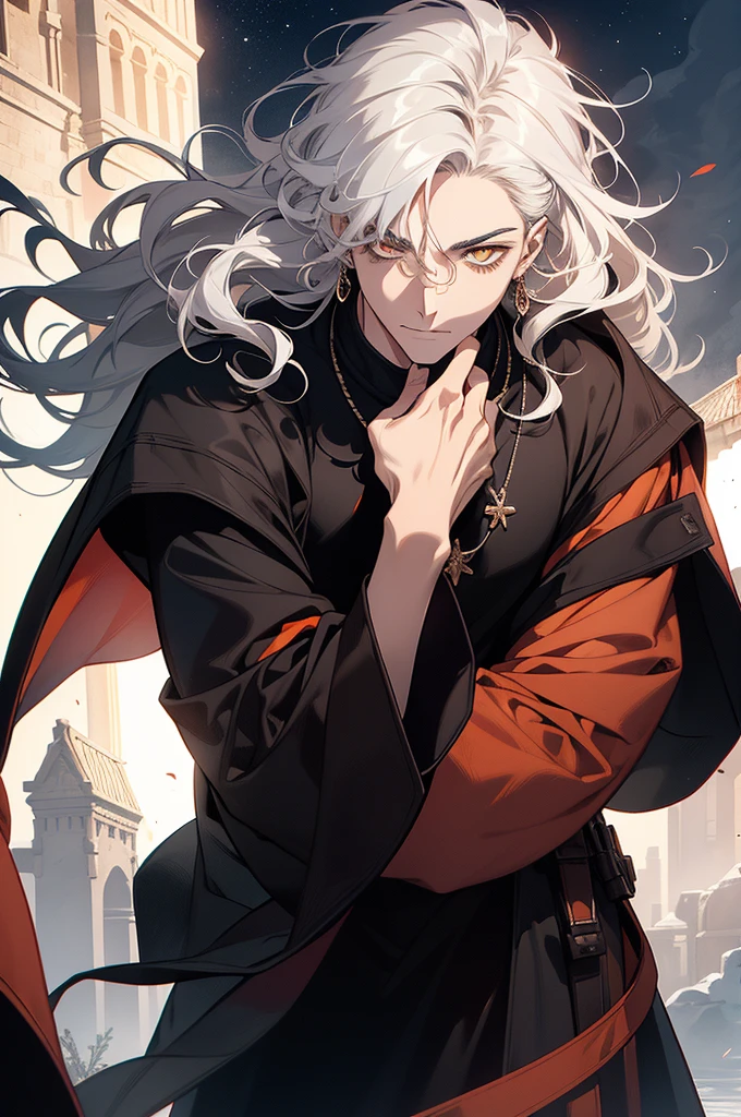 (Top resolution、Distinct_image)top-quality、A dragon girl 、masterpiece、highly detailed, half body, Semi-realistic、yellow eyes 、18year old, silver hair,young 、Exquisite facial features、Facial features ,variation potrait, long hairstyles, teenage, cool , cold sharp eyes, An expression of despair., lifeless eyes, blood on face, , {Very detailed 8k CG unit wallpaper}, Handsome, solo, female, , loyalty ,Japanese kimono, have dragon horns, detailed eyes, beautiful eyes, gorgeous