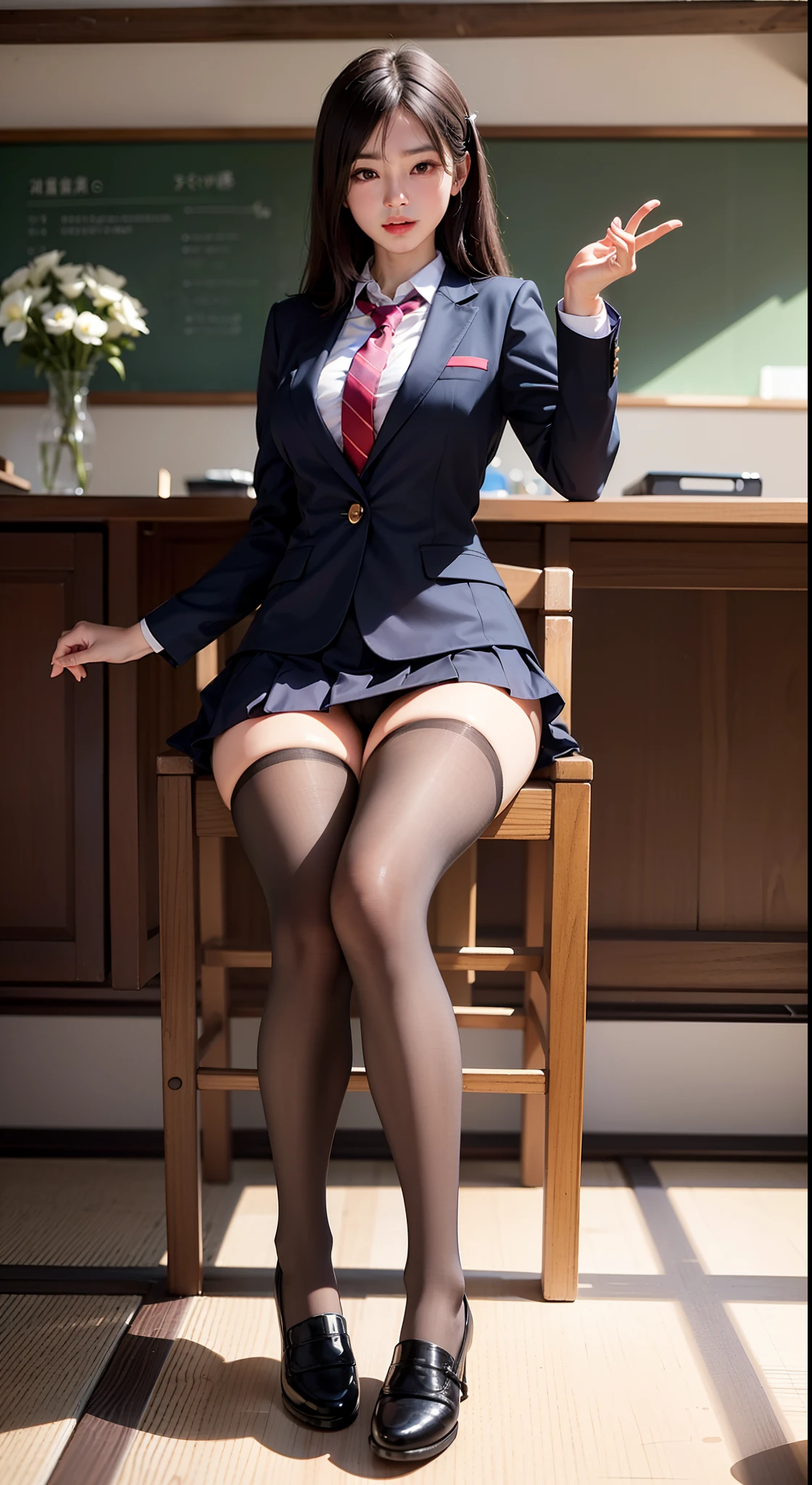 Beautiful meticulous girl, Very detailed eyes and face, Beautiful detailed eyes, Ridiculous, Incredibly ridiculous, Huge file size, super detailed, High resolution, Very detailed, Best Quality, masutepiece, Kemomimi, ((Japanese girls' high school uniform)), Illustration, Very detailed, nffsw, Unity, 8K Wallpaper, amazing, Fine details, masutepiece, Best Quality, Highly detailed ticker uniform 8k wallpaper, Face Light, Movie Lighting, 1girl in, , (witheout panties) ), (((Dynamic Pose))), (Camel toe), (half), (pantyhose), (Crooked knees and legs sitting))