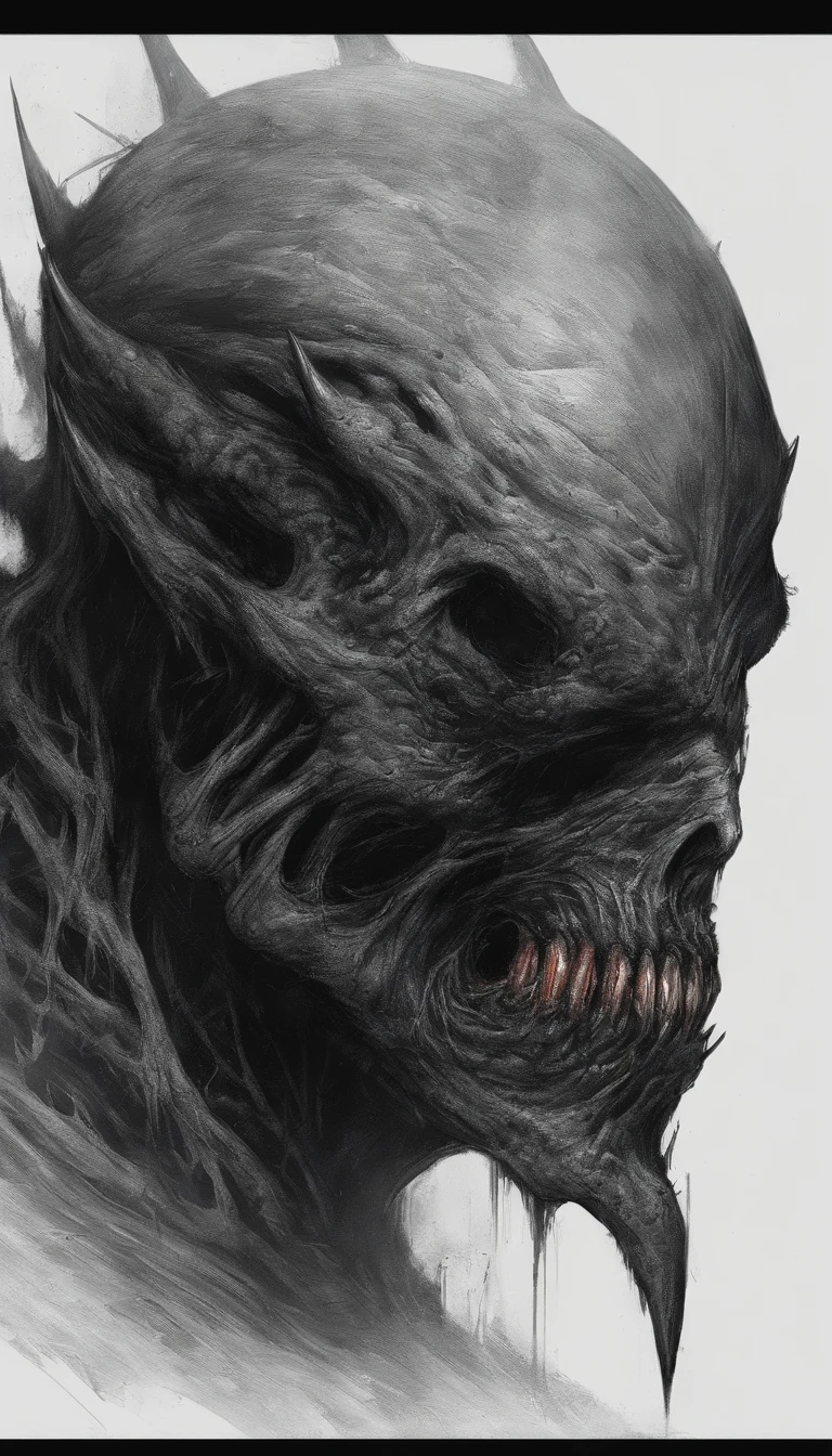 Draw a demonic creature with a strong, bloody face and bloody head, genocide, Science fiction horror art, sci-fi horror artwork, inspired by Aleksi Briclot, Fangs of the slaughter, horror fantasy art, Alexis Bricklot(Alexis Bricklot), horror concept art, veneno, Fantasy and horror art, Detailed illustration of 4K horror, demonic creature, dark fantasy horror art