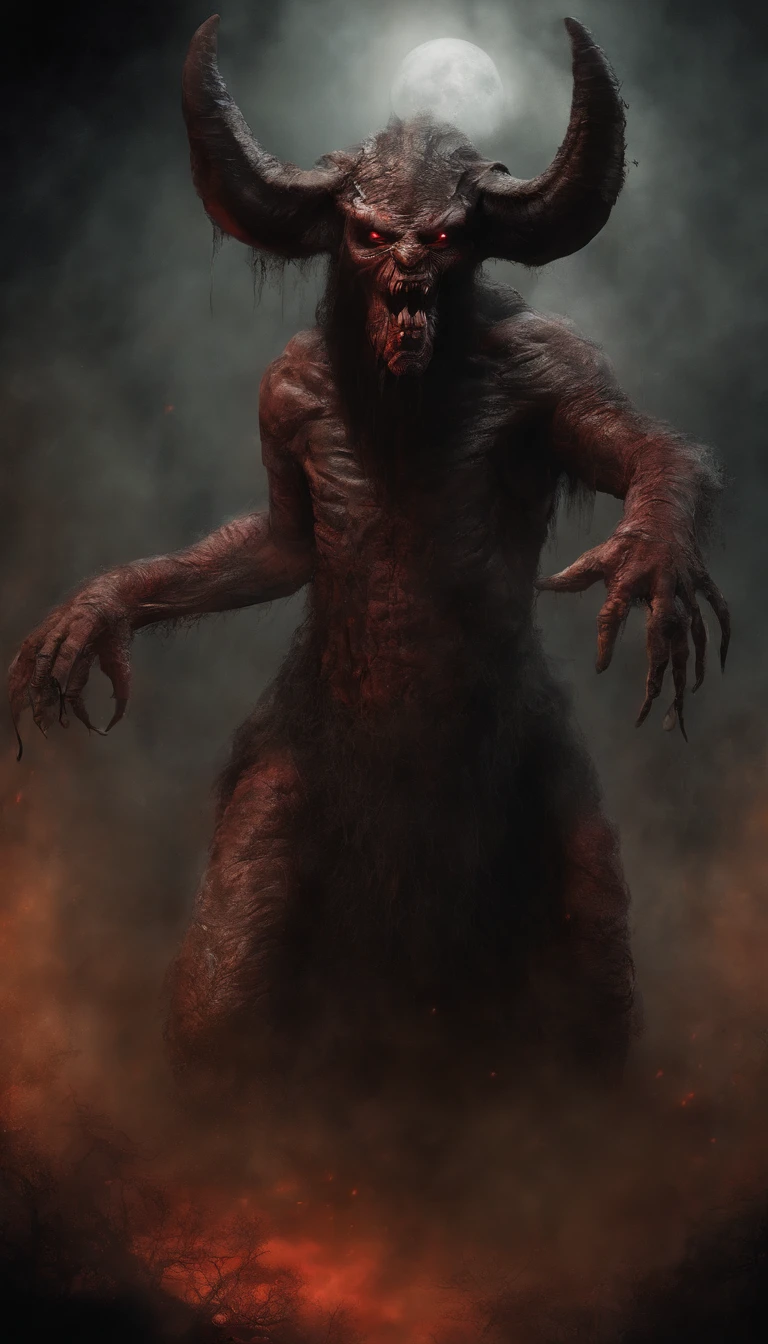 Draw a demonic creature with a strong, bloody face and bloody head, genocide, Science fiction horror art, sci-fi horror artwork, inspired by Aleksi Briclot, Fangs of the slaughter, horror fantasy art, Alexis Bricklot(Alexis Bricklot), horror concept art, veneno, Fantasy and horror art, Detailed illustration of 4K horror, demonic creature, dark fantasy horror art