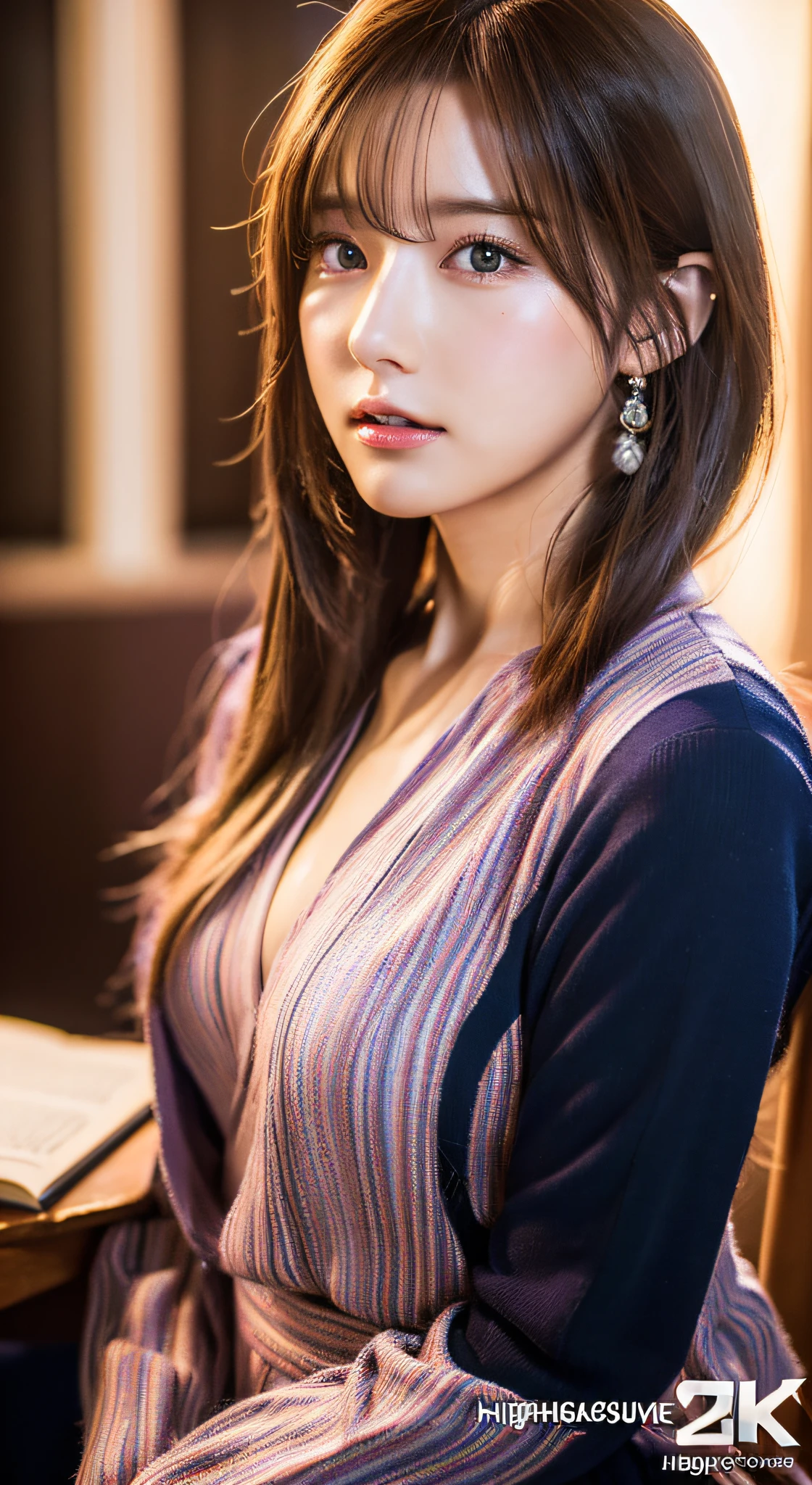 (best quality,4k,8k,highres,masterpiece:1.2),ultra-detailed,realistic,anime style,book, mature female character, magic, fantasy, extremely detailed, colorful tones, soft lighting