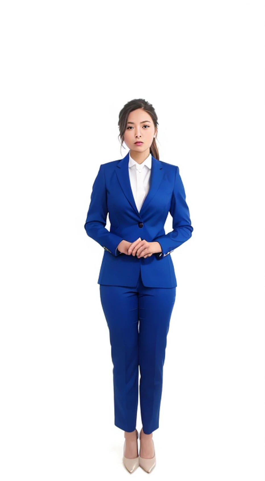 Close-up of a woman in a blue suit standing, Girl in suit, tight light blue neopren suits, high quality suit, dressed in a suit, formal suits, Blue suit, girl in a suit, Elegant suit, dressed in a suit, wearing fashion suit, Business suit, office clothes, blue uniforms, Woman in a suit, Business clothes