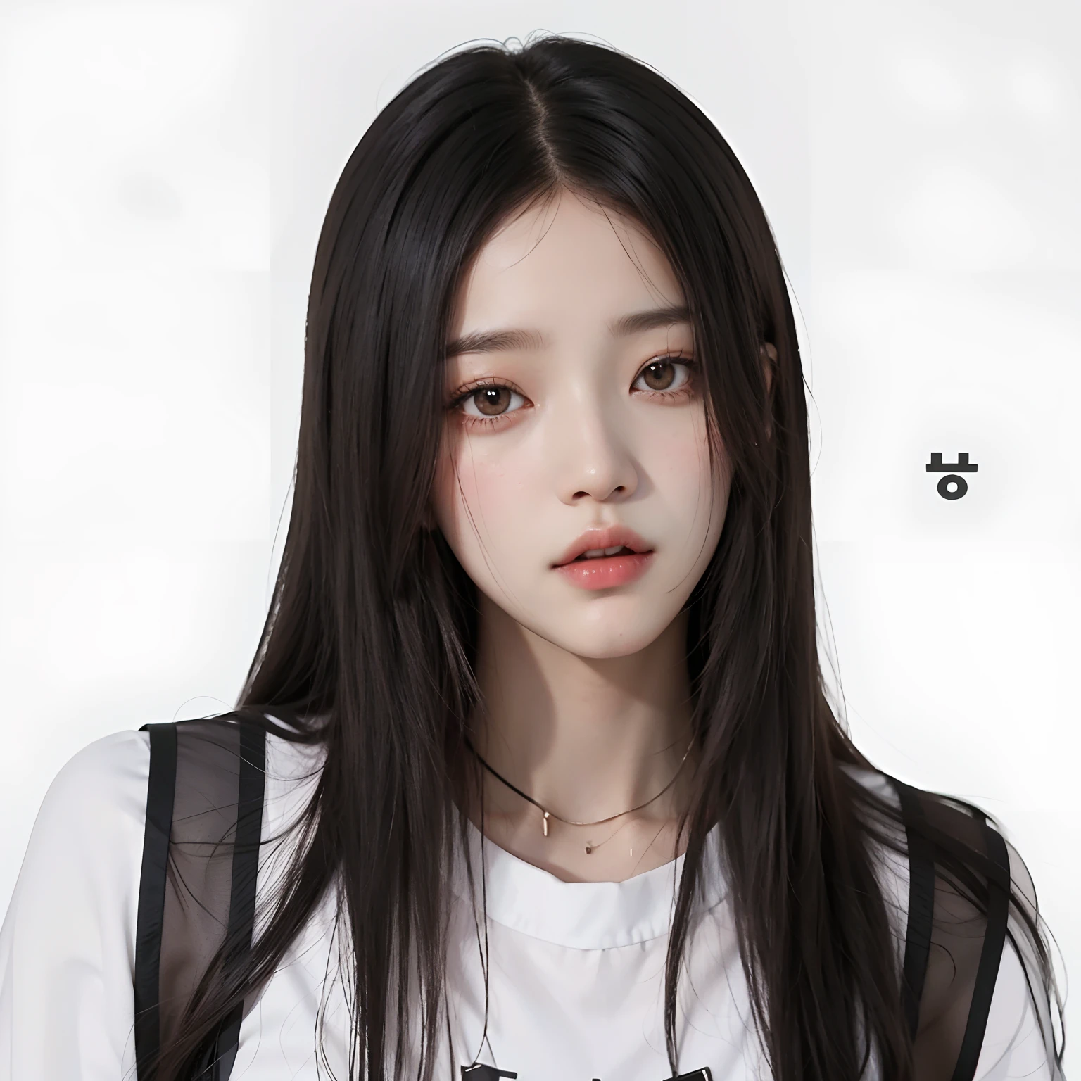 Un primer plano de una mujer con cabello largo con una camisa blanca, Retrato de Jossi de Blackpink, Blackpink Jennie, Jaeyeon Nam, Parque Ji-min, portrait of female Korean idol, Gongbi, Lee Ji - Eun, Lee Ji-eun, Shin Jeongho, Jossi de Blackpink, Jinyoung Shin, Heonhwa Choe