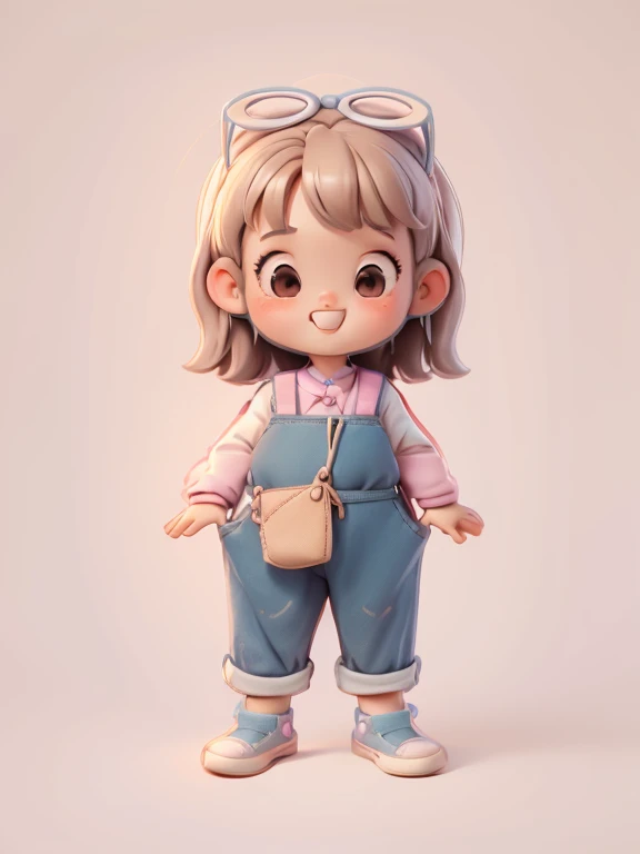 Created an 8K version of Alice's little Lori character.

Chibi Alice doll: It should look charming and beautiful, Keep the iconic elements of the original character. Alice Chibi should have a round face，Great, eye disease, Long eyelashes and rosy cheeks. Your hair should be short，Bright light brown or light brown.

Nice bib pants: Dress up Chibi Alice with beautiful elegant bib pants in pink or lilac . Denim bibs may have diamond embellishments, income & detaile, Refer to the Wonderland theme. Add a ring or ribbon, Add a touch of deliciousness.

Small backpack & the bow: Add a cartoon pattern to Alice Chibi's bib pants, Tie it around your waist with a thin bow. There may be small details in the trouser pockets, Such as thin pockets or embroidery.

Cute socks and shoes: Complete Alice's chibi look with blue and white striped socks or fun details. standing on your feet, Put on cute doll shoes, Ties or buckles.

Magic accessories: Add a glamorous accessory to Alice's chibi, Like a bow in your hair or a crown with fairyland details. You can also get beautiful eyewear accessories.

Make sure to add a shadow, Texture and detail of hair, Alice Chibi's clothes and accessories, Make it even more charming and captivating. Give him a smiling look and a sweet smile, Capture the essence of the character in a subtle and captivating way.