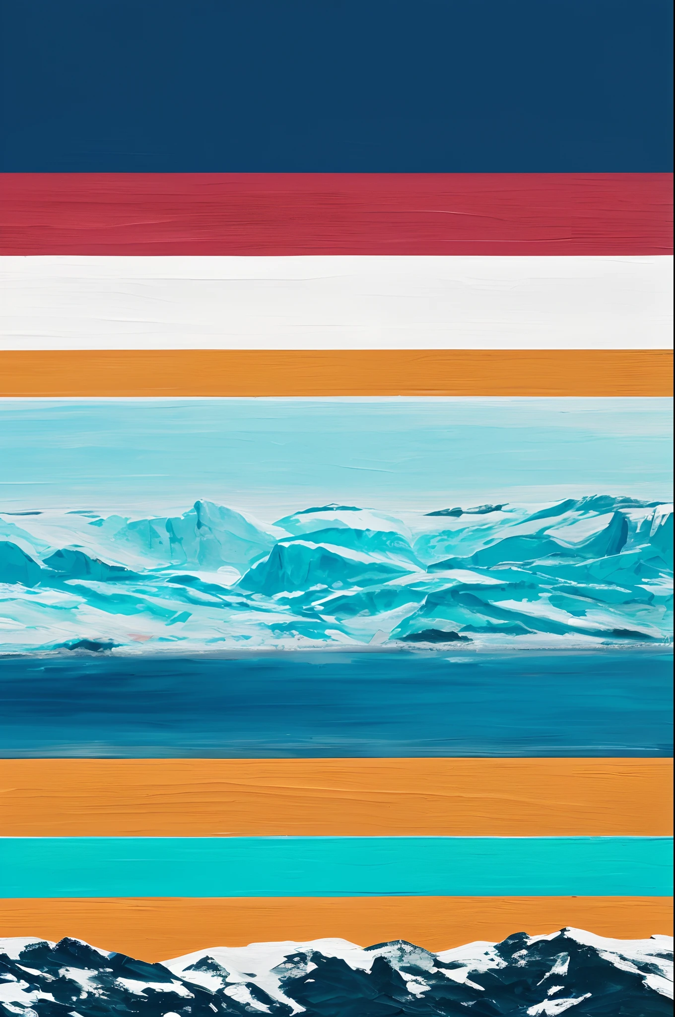 Glacier painting flat style color block