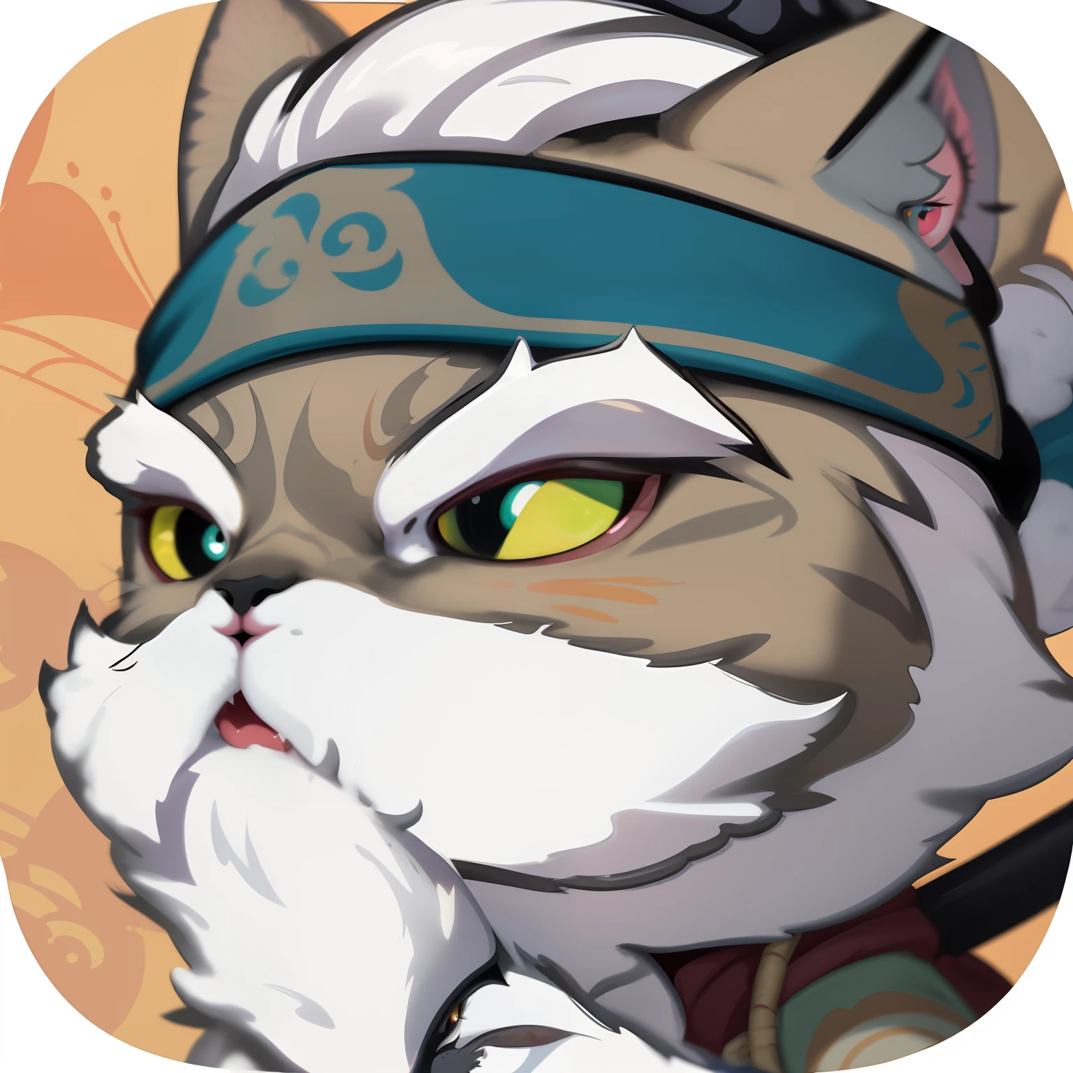 Cartoon cat with headband and baseball bat in hand, anthropomorphic cat ninja, tabaxi monk, Cat Warrior, onmyoji portrait, Samurai cat, ninja cat, roguish smirk, teemo, tabaxi, nefarious smirk, miko, naranbaatar ganbold, tabaxi :: rogue，black hair, hair bobbles, wince, longeyelashes, solid circle eyes, fake animal ears, light smile, ear blush, fang, Surrealism, drop shadow, anaglyph, stereogram, tachi-e, pov, atmospheric perspective, 8k, super detail, ccurate, best quality, high details, UHD, masterpiece, high quality, best quality