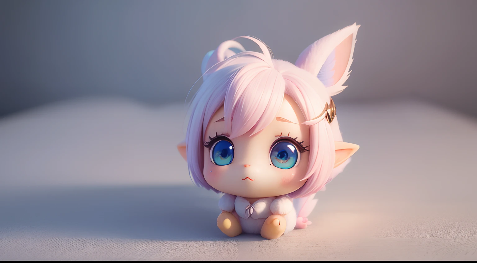 3D Chibi soft and fluffy pixie RABBIT 3D, by style of Bonnie Hetherington Robson, 8K, product photo, for tweet video