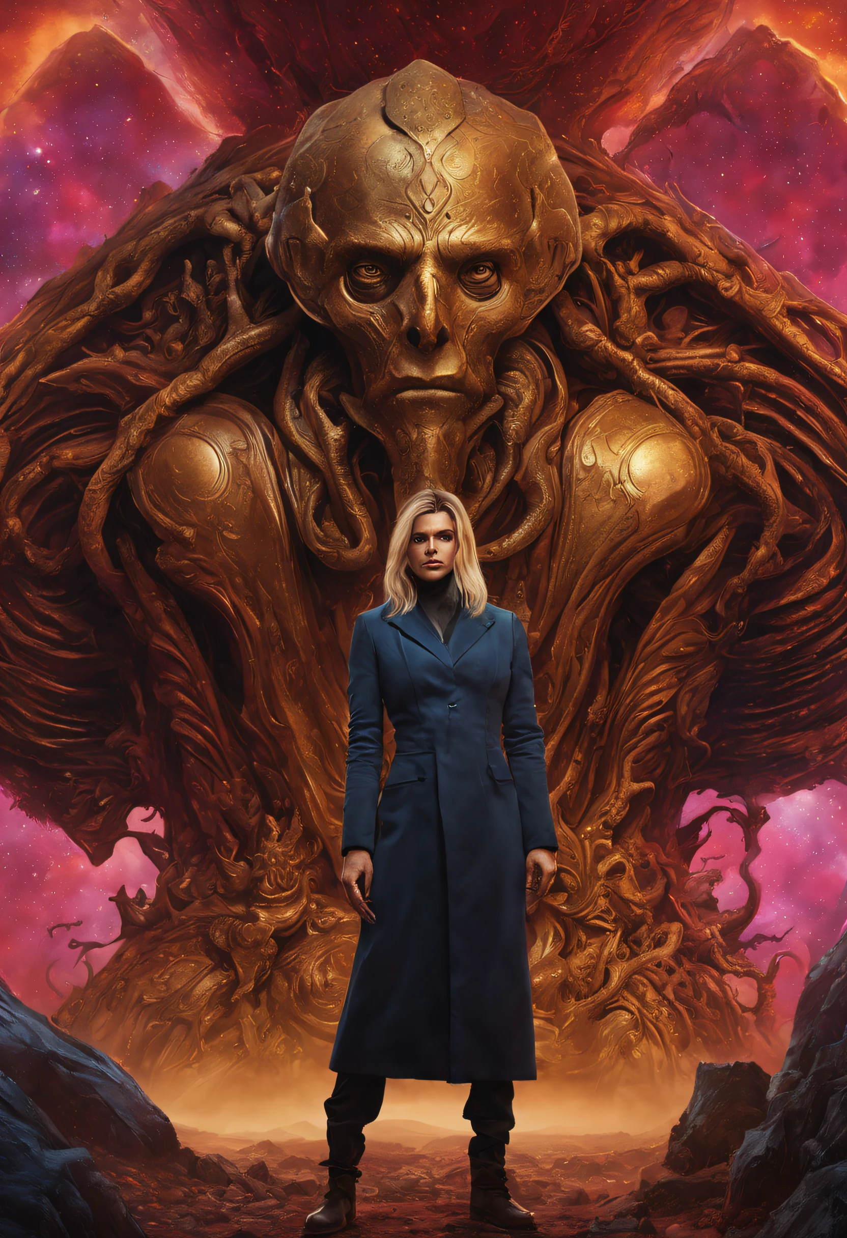 David Tennant as Dr Who with Billie Piper as Rose Tyler, alone  on desolate planet ,Hyperrealistic, splash art, concept art,  intricately detailed, color depth, dramatic, side light, colorful background,Unreal Engine 5", sf, intricate artwork masterpiece, ominous, matte painting movie poster, golden ratio, trending on cgsociety, intricate, epic, trending on artstation, by artgerm, h. r. giger and beksinski, highly detailed, vibrant, production cinematic character render, ultra high quality model, sf, intricate artwork masterpiece, ominous, matte painting movie poster, golden ratio, trending on cgsociety, intricate, epic, trending on artstation, by artgerm, h. r. giger and beksinski, highly detailed, vibrant, production cinematic character render, ultra high quality model