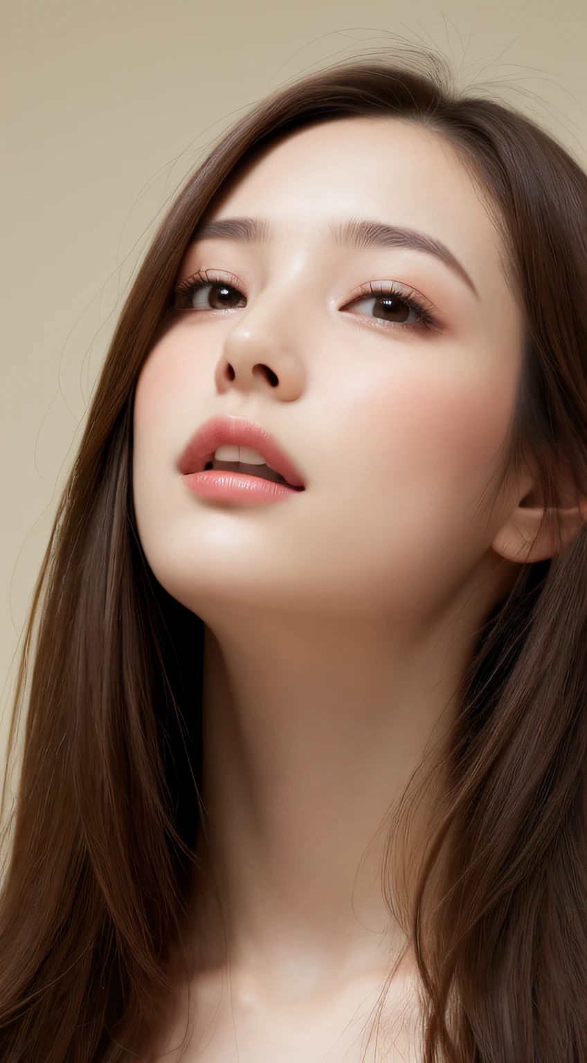 Female, looking up, high resolution, looking up, upper body, young, beautiful face,