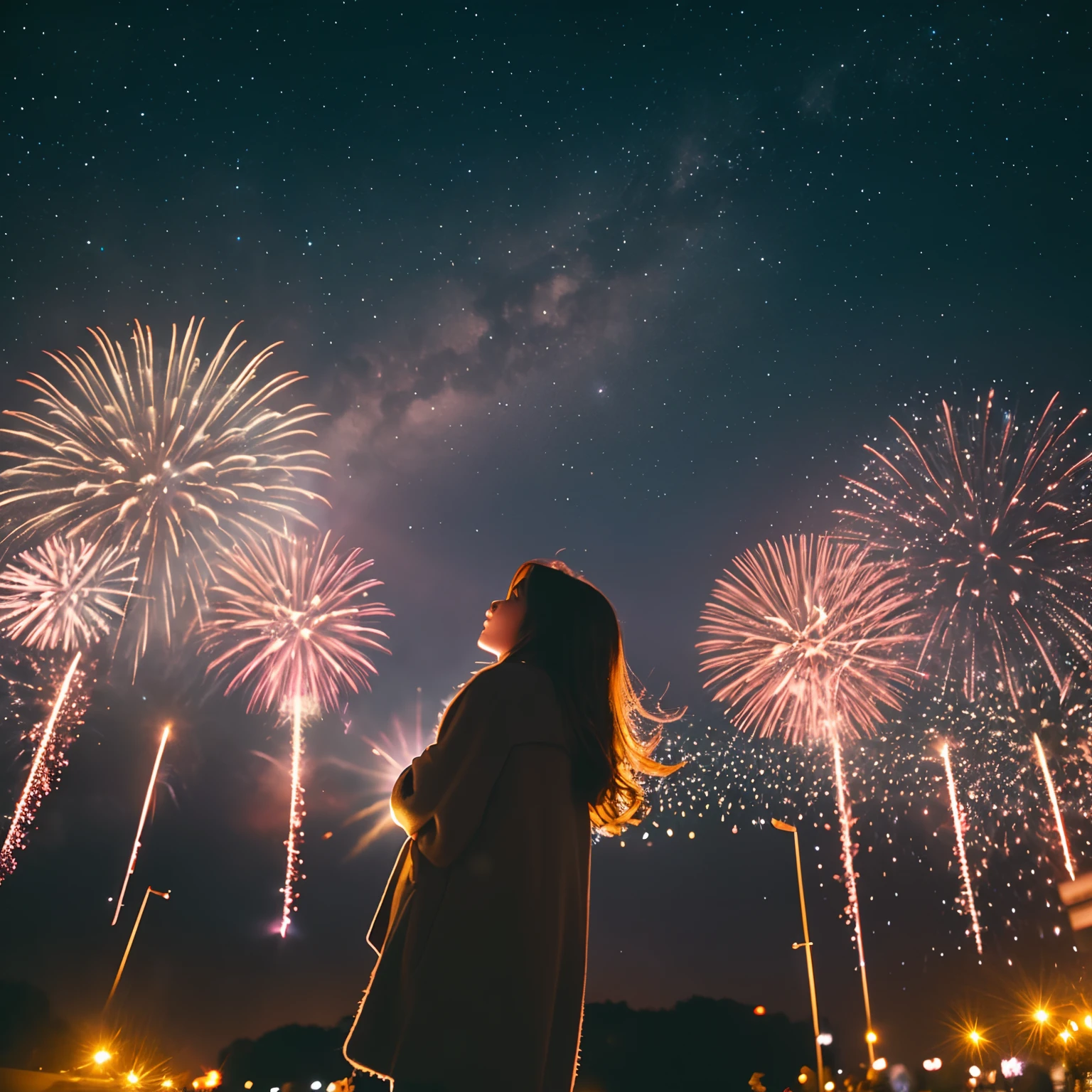 Twinkling starry sky、infp young woman、illuminations