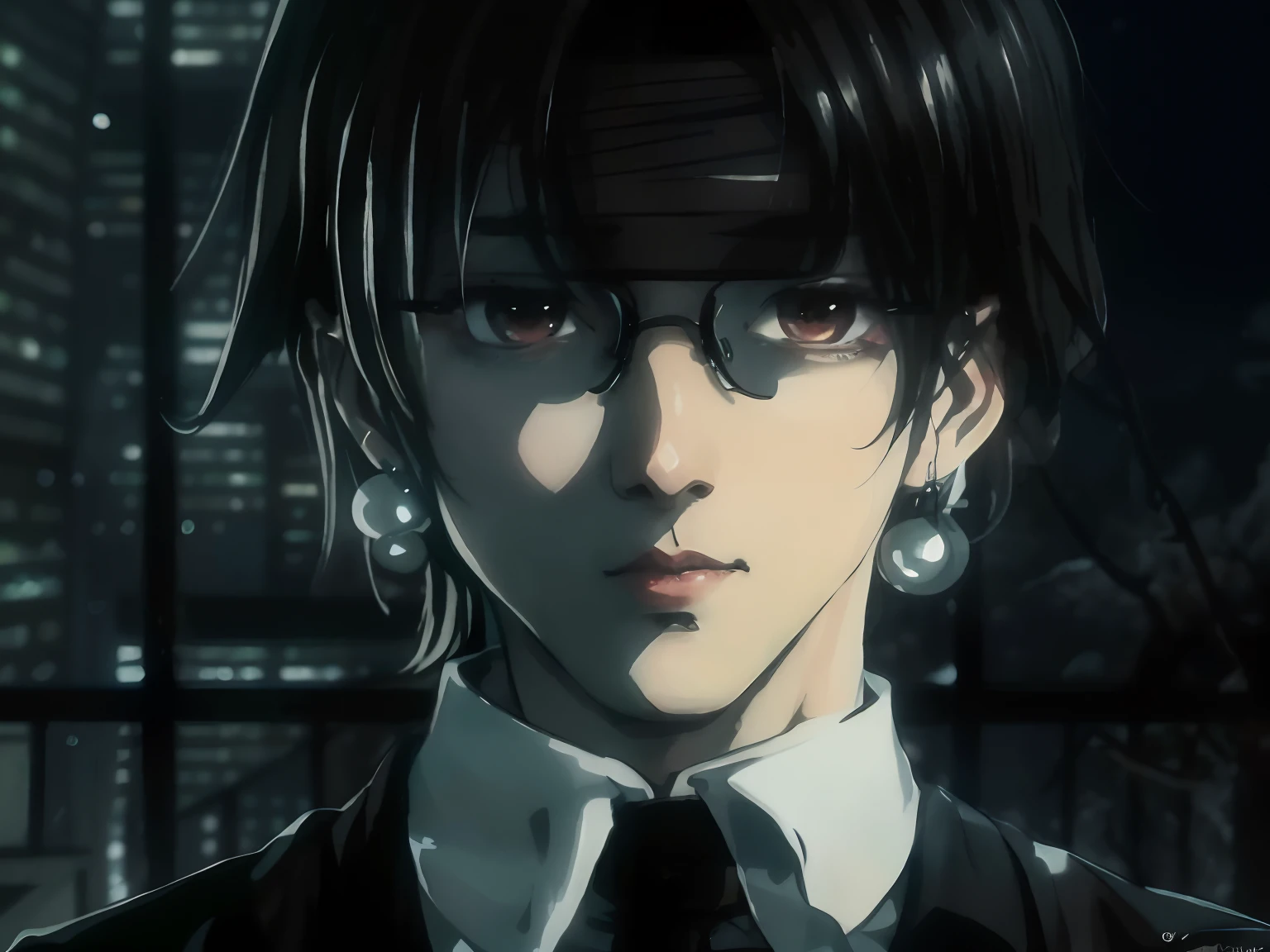 a drawing of a man with glasses and a black shirt, kentaro miura manga art style, delicate androgynous prince, seinen manga portrait, inspired by Iwao Takamoto, androgynous person, kentaro miura manga style, with glasses, androgynous face, beautiful androgynous prince, kentaro miura art