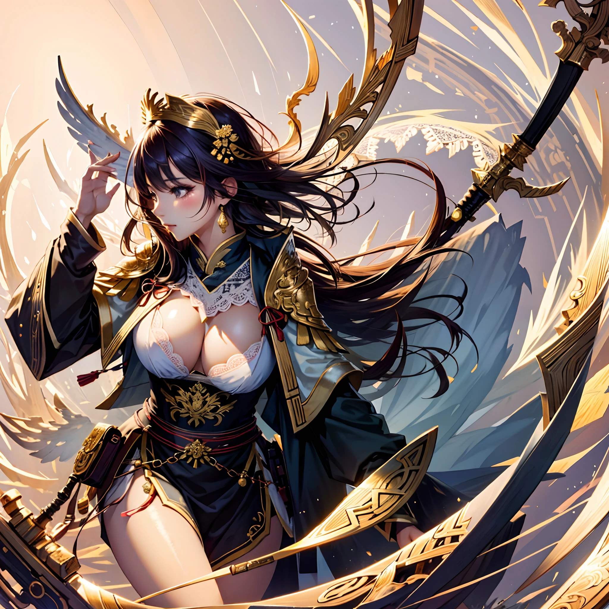 cleanness,Lace bodice,Large breasts,a asian beauty,with fair skin
