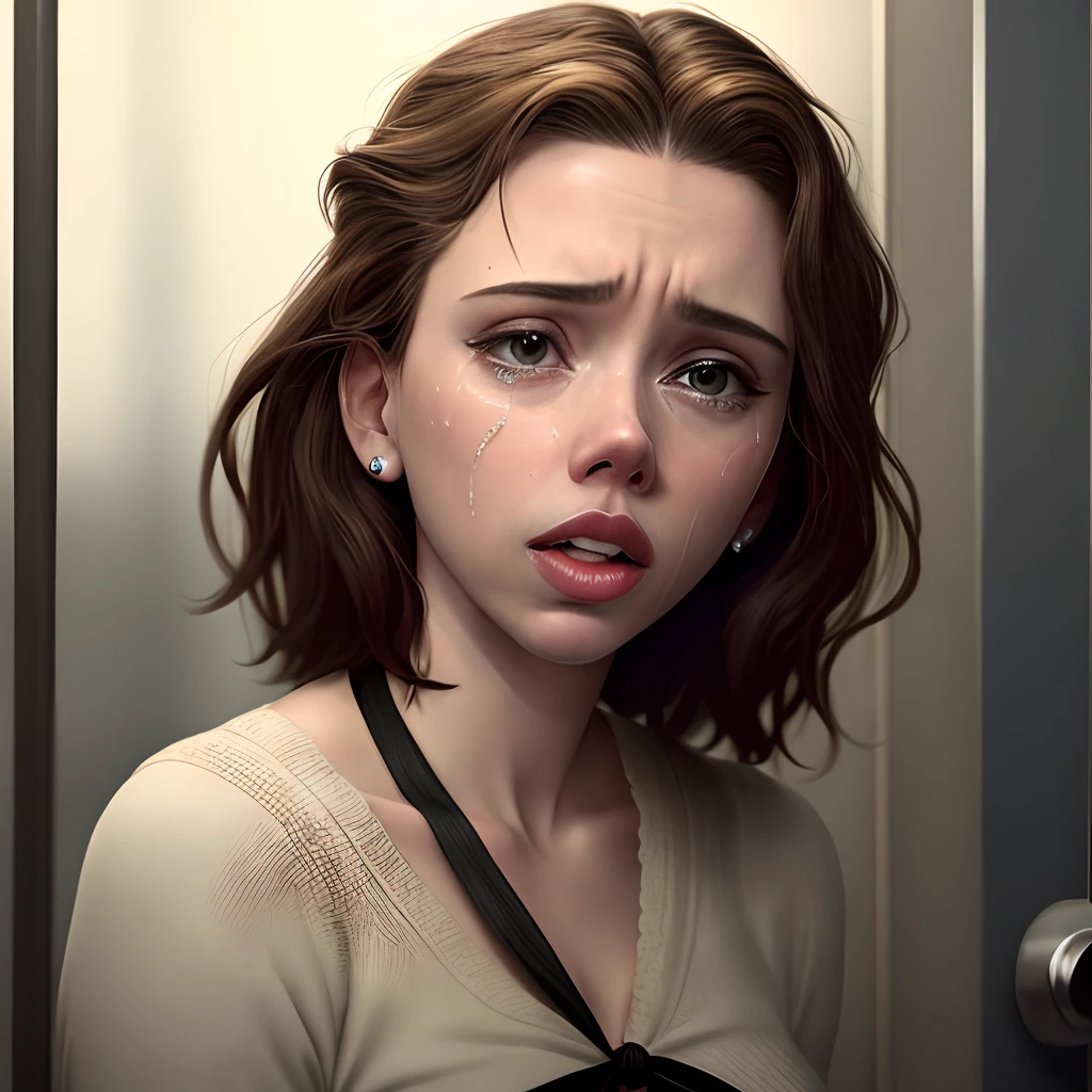 Scarlett johansson crying tied