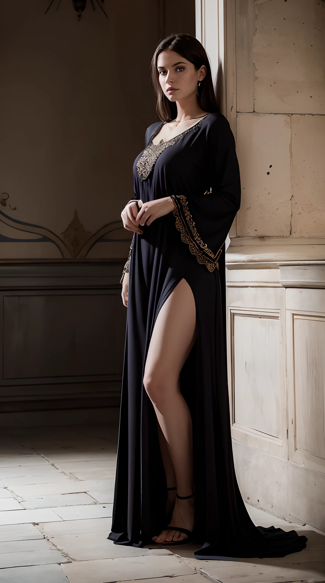milf, gigantic breasts, covered_nipples, small waist, fully clothed, luxury dresses, squatting