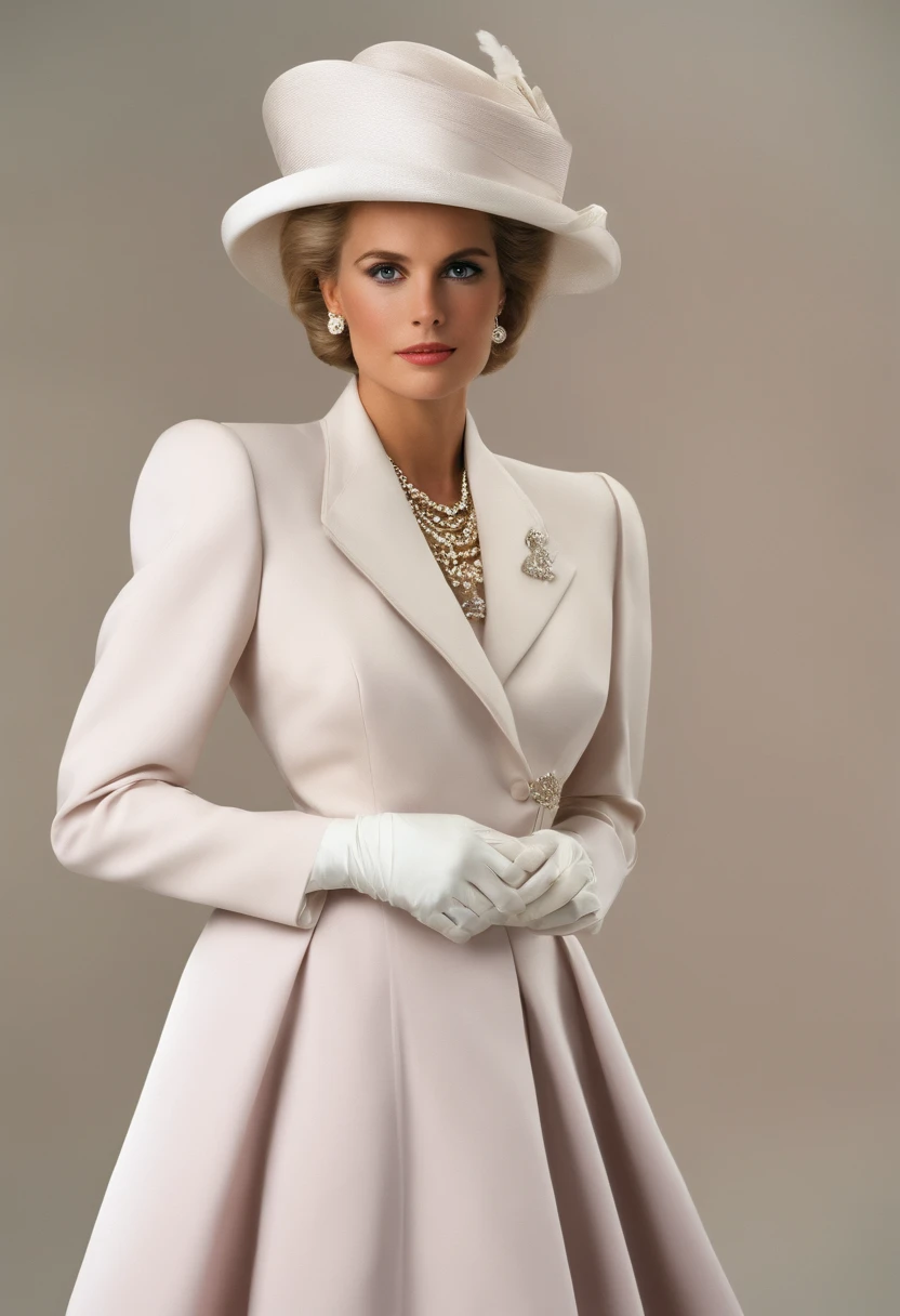 1980s style, Princess Grace's day dresses and skirt suits updated for the late 1980's with influences from Royal Ascot and Princess Diana's royal wardrobe