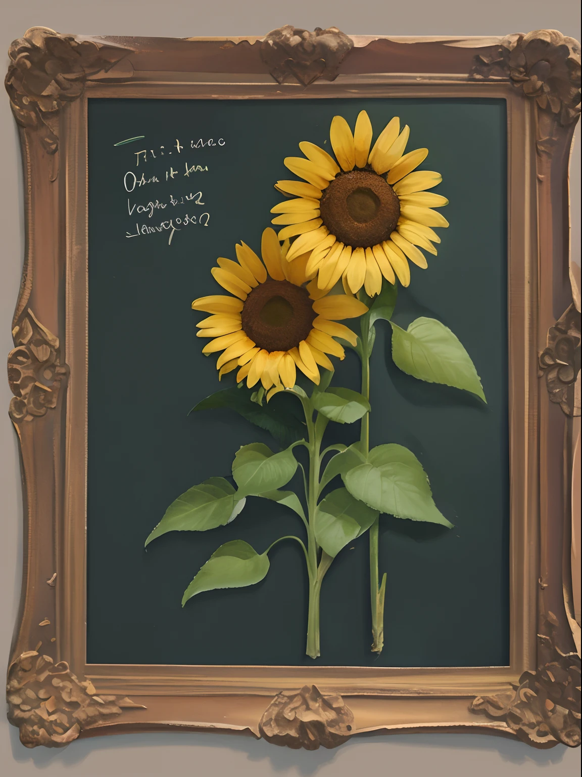 Sun flower, diagrams, watercolor paiting, Textured, graphic, sketching, sketching, masterpiece, top-quality