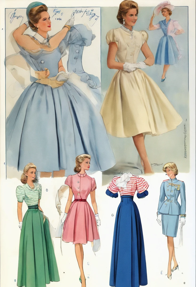 1980s style, Princess Grace's day dresses and skirt suits updated for the late 1980's with influences from Royal Ascot and Princess Diana's royal wardrobe