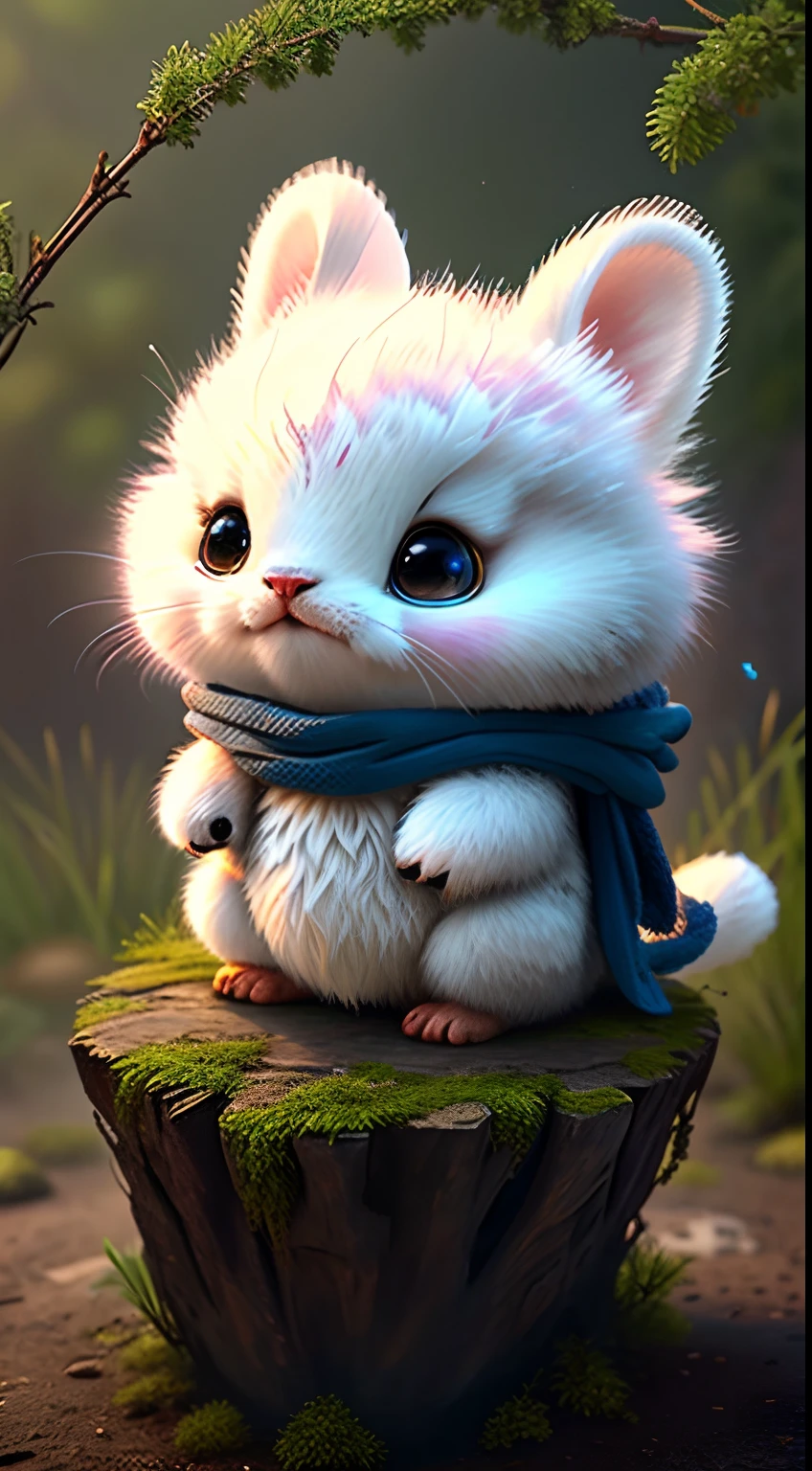 Top image quality、"Create cute creature masterpieces with inspired ultra-detailed concept art. Bring your imagination to life", (ermine), high detal, 8K、Top image quality、Jump up、using magic、Thunder magic in the background