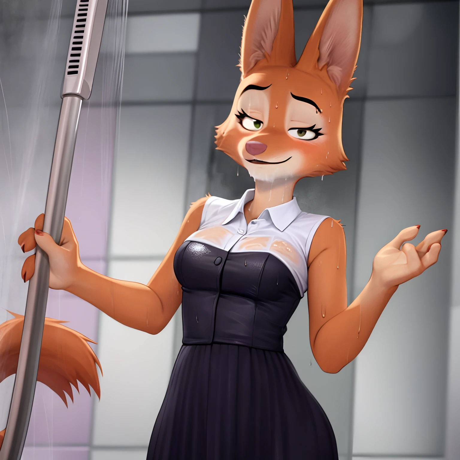 Diane foxington, secretary, wet, shower