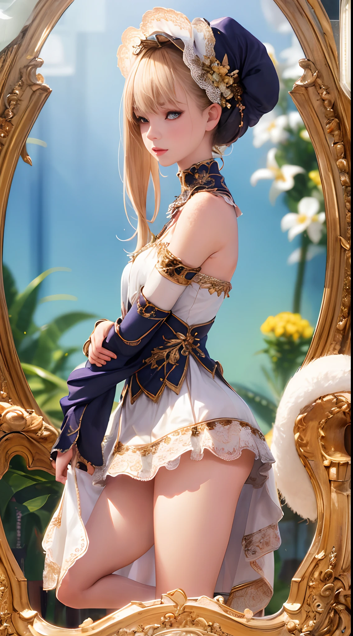 。.3D, 1girl in, looking looking at viewer, full body Esbian, tmasterpiece, best qualtiy, 8K, detailed skin textures, Detailed Cloth Texture, beautifull detailed face, intriciate detail, ultra-detailliert, hugetits