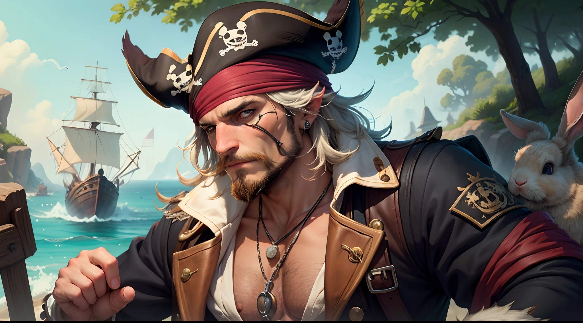 Grizzled rabbit pirate