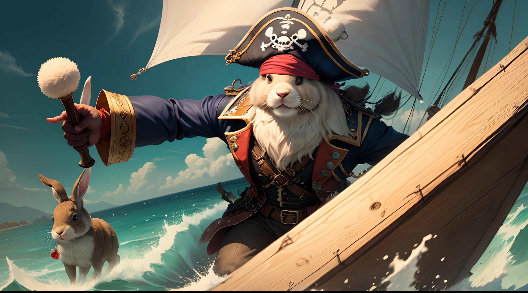 Grizzled rabbit pirate
