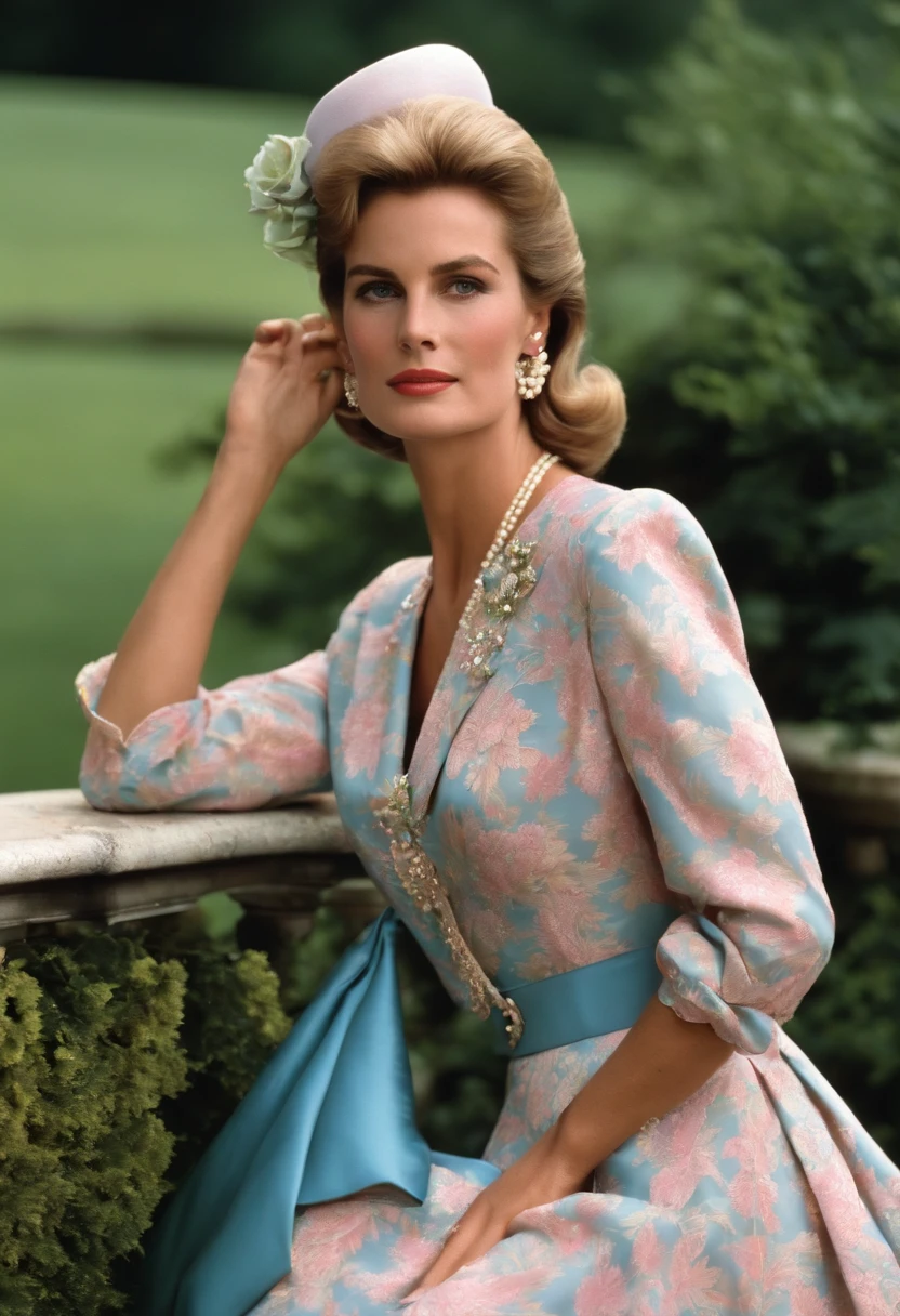1980s style, Princess Grace's day dresses and skirt suits updated for the late 1980's with influences from Royal Ascot and  Princess Diana's royal wardrobe