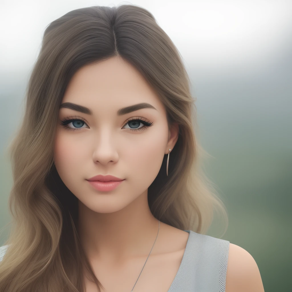 A girl, blonde woman, brown eyes, short stature, large eyelashes, Nose Piercing