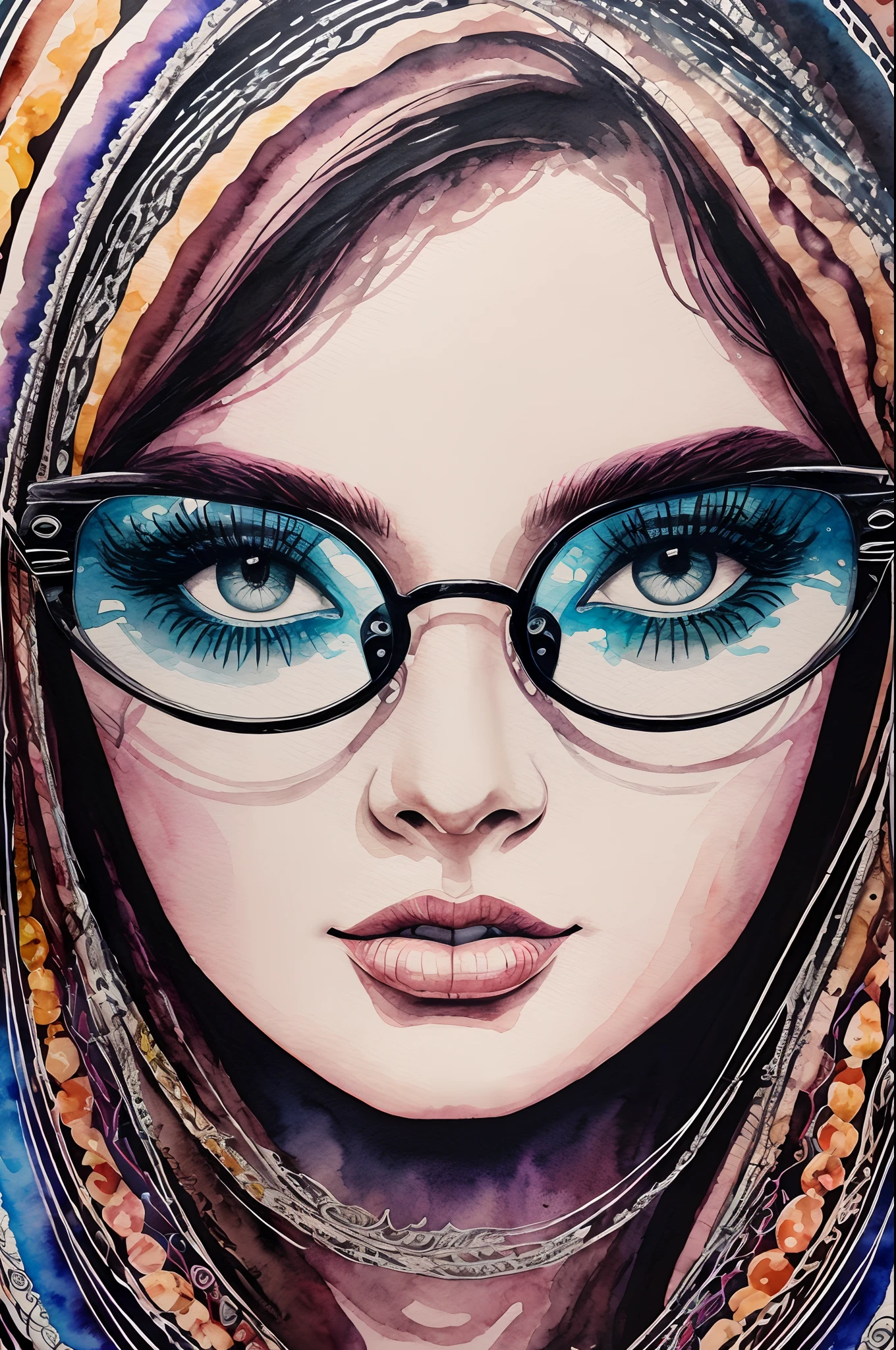 girl S.e.x, Rock and Optical Illusions (Victor-Moscoso style), fresh palette canvas (watercolor/acrylic), intricate, extreme detail, complex key, ((single shot)), ((best quality)), ((masterpiece)), ((realistic)), 8k