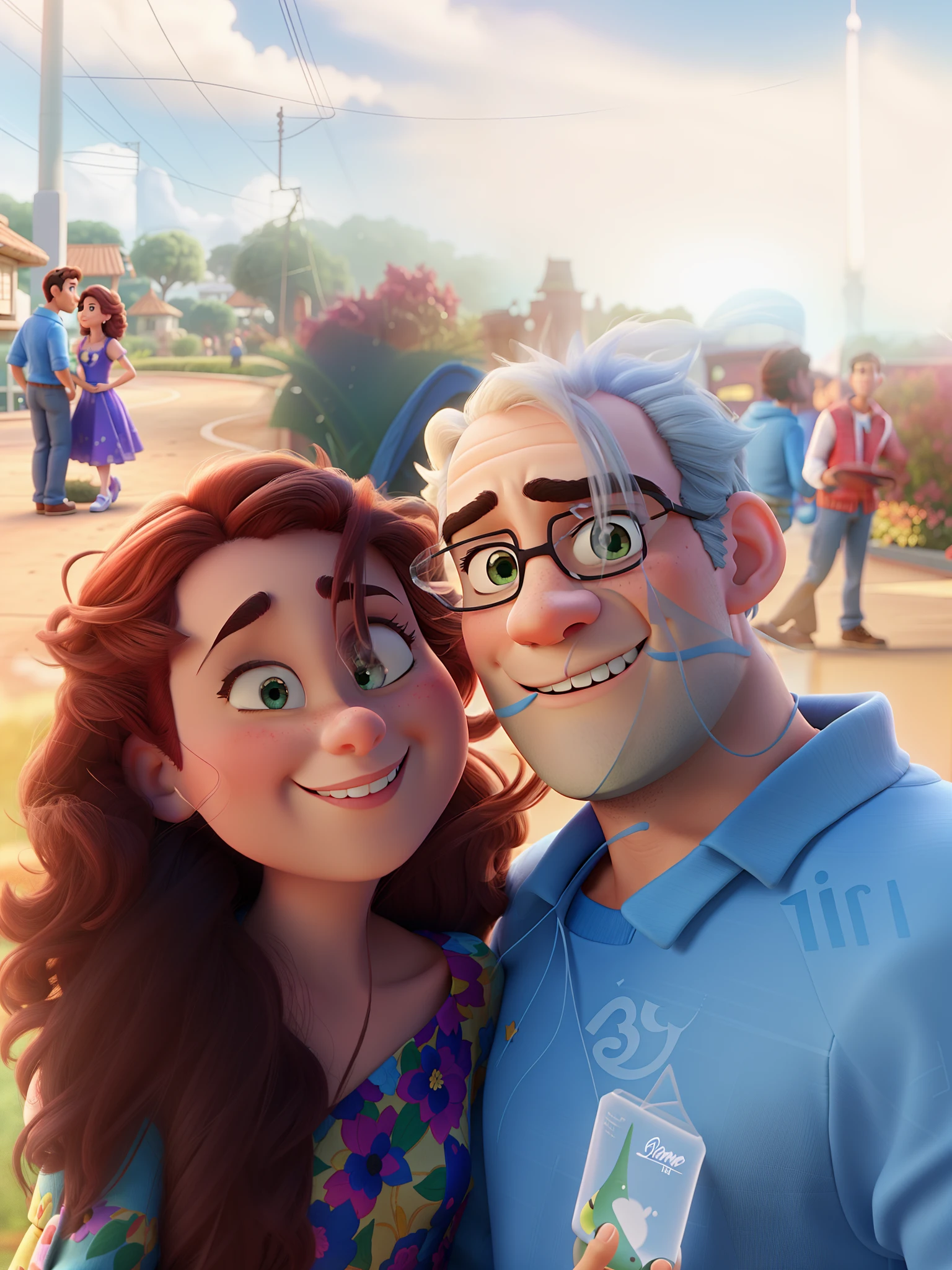 romantic couple, igual aos filmes Disney Pixar