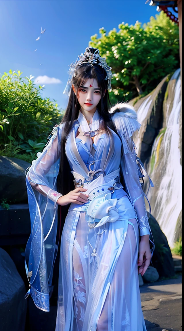 Yue Yao,shyexpression,Bigchest,cleavage,Big breasts Thin waist,Open navel