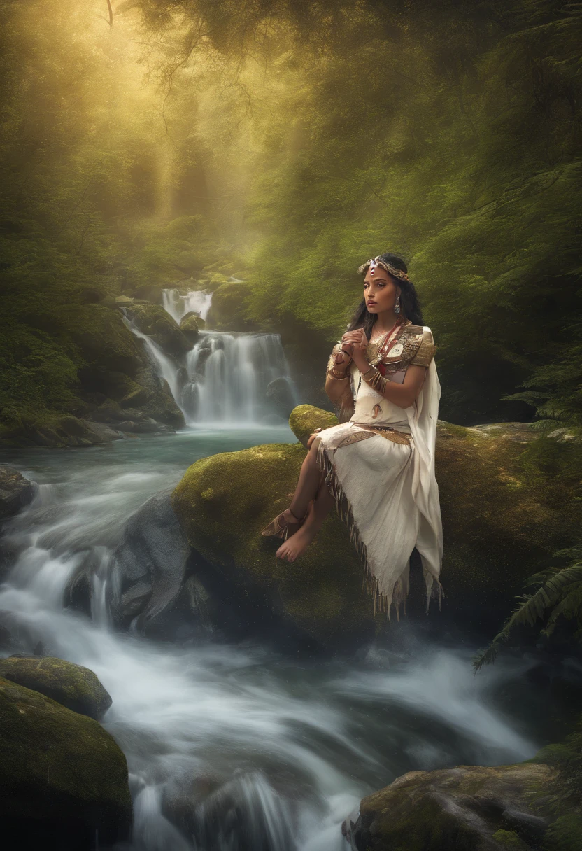 (best quality,4k,8k,highres,masterpiece:1.2),ultra-detailed,(realistic,photorealistic,photo-realistic:1.37),wilderness,primitive,people,traditional,tribe,in nature,beautiful detailed eyes,beautiful detailed lips,Wilderness landscape,tribal gathering,ancient customs,vivid colors,natural light,shamanic rituals,tribal tattoos,harmonious coexistence with nature,peaceful atmosphere,traditional clothing,ancient heritage,sacred bond with the land,connectedness with wildlife,wisdom of the elders,ritual dances,ancestral spirits,remote untouched landscapes,spiritual connection,whisper of the wind,raw natural beauty,untamed wilderness,untouched by modern societyiblings,serene expressions,enduring strength,simplicity of life,traces of time,profound solitude,ancestral wisdom,groundedness and tranquility.