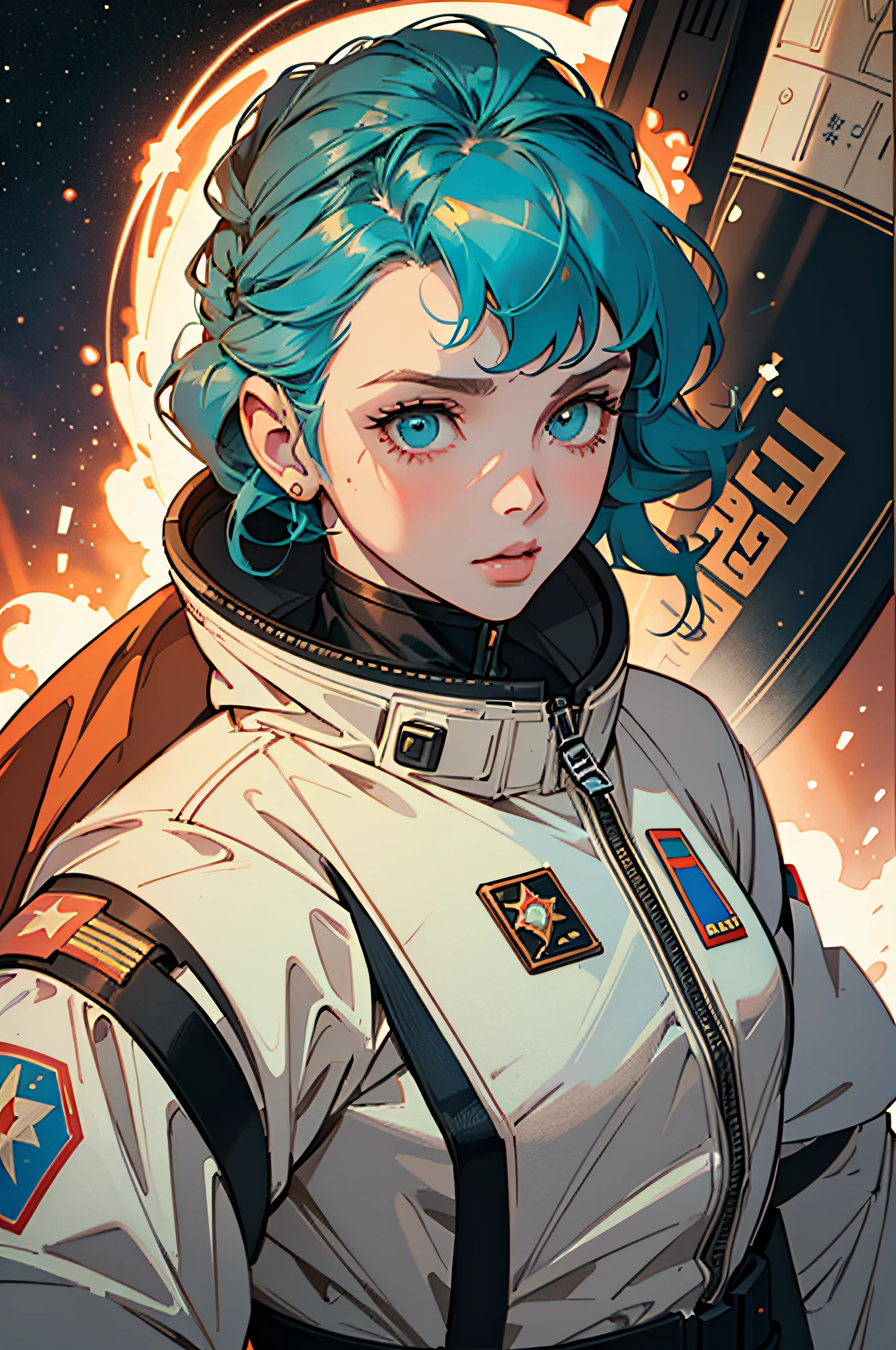 girl in astronaut suit on moon, (An extremely delicate and beautiful work), beautiful face, waist leaking, full body, Random posture, big breasts, delicate figure, realistic photo, (portrait), [smoke], [haze], natural lighting, shallow depth of field, photographed on a Canon EOS-1D X Mark III, 50mm lens, F/2.8, (intricately detailed, hyperdetailed), ((RAW color)), sharp focus, HDR, 4k resolution, Cinematic film