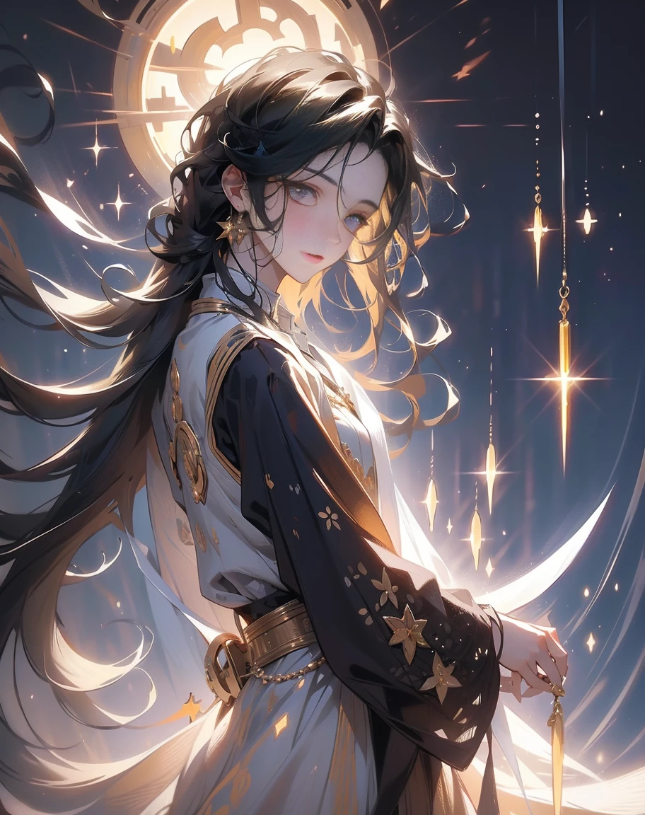 a boy named Thomas. He had hair black as night and curious eyes that shone like distant stars. But what really caught everyone's attention was the adornment he wore around his neck: a small silver moon. This mysterious moon was made of a bright and delicate material, and seemed to emit a soft silvery radiance.