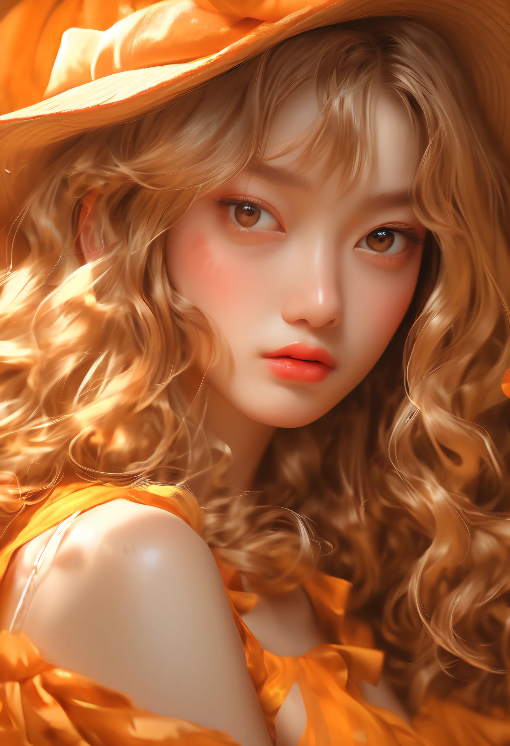 (Best quality,4K,8K,A high resolution,Masterpiece:1.2),Ultra-detailed,(Realistic,Photorealistic,photo-realistic:1.37),Comic Girl of the Week, dreamy and romantic compositions, vray, daily life, Warm tones, Mottled brushstrokes, Colorful cartoons, Dark orange and dark beige, Gentle style, Hand-drawn style, illustration, 超A high resolution, Rich in details