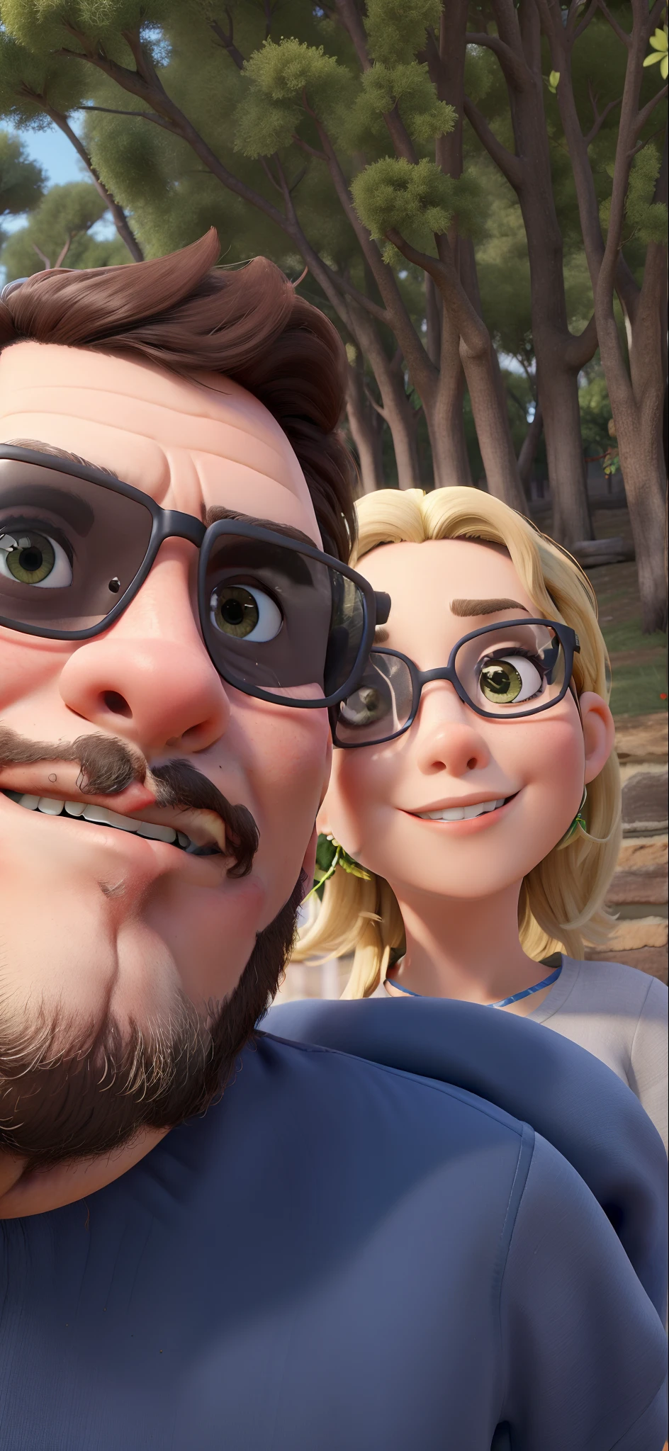 Obra-prima, de melhor qualidade, Diney pixa poster 3d. De um casal jovem no campo.