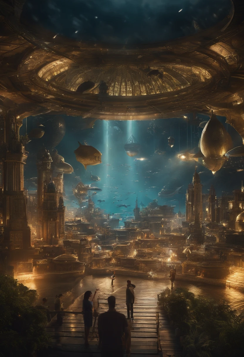 Atlantis、prosperity、Many people、Big city、A metropolis on the sea、Urban islands々、civilization、Super-Science City、advanced、
