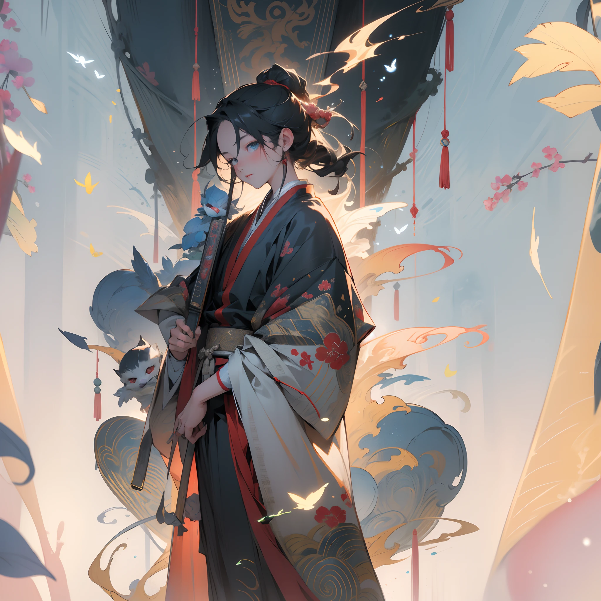 Masterpiece, high quality, highly detailed, (pixiv:1.4), Gongbi painting of the Song Dynasty, 1girl, detailed beautiful face and eyes, detailed background, flowers, glowing,
illustration, cinematic lighting,