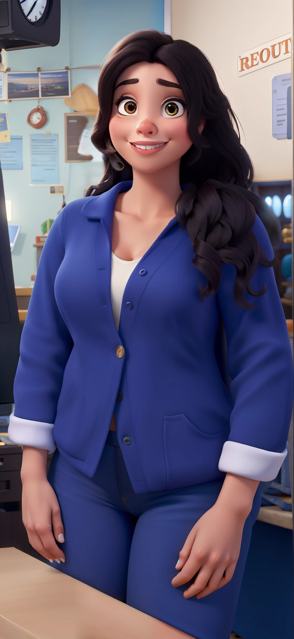 Estilo DISNEY PIXAR, MULHER MORENA , melhor qualidade,maior qualidade