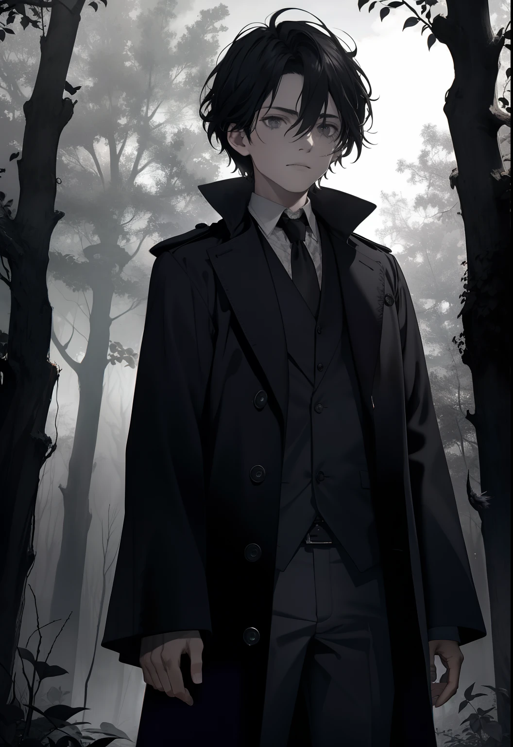 (best quality,4k,8k,highres,masterpiece:1.2),ultra-detailed,(realistic,photorealistic,photo-realistic:1.37),young boy in a dark ambient with a crow,skilled with pencil and paper,detailed pencil sketch,dark and mysterious atmosphere,creepy and eerie vibe,eerie lighting effects,crow perched on his shoulder,unusual companionship,dark and shadowy woods,ominous clouds in the sky,foreboding sense of danger,delicate shading and intricate textures,masterful linework,impeccable craftsmanship,contrast between light and dark,expression of curiosity in the boy's eyes,subtle hints of fantasy elements,ethereal presence of the crow,evocative and haunting composition,impression of a hidden narrative,emotive and thought-provoking,emotionally charged atmosphere,gothic undertones,subtle touches of symbolism,dreamlike quality,tinge of melancholy,alluring and captivating