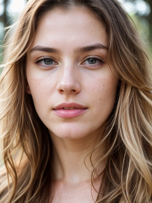 ((half body)) portrait photo of a beautiful 25 years european woman, endless long (extra long curly blonde hair), Award - winning photograph, Masterpiece, 8k, ultra high res, hyper detailed, beautiful woman, perfect face, rule of thirds, Perfect eyes, Perfect iris, perfect pupils, (perfectly round iris:1.3), Perfect lips, Perfect teeth, dimples, perfect nose, highly detailed hair, ((detailed face)), ((detailed facial features)), (finely detailed skin), pale skin, realistic skin texture, extreme skin details, (pores:0.1),(sweaty:0.8), insane details, intricate details, amazing fine detail, photorealistic, photograph, photorealism, rich colors, lifelike texture, neutral colors, Soft front light,cinematic lighting, dramatic lighting,dappled light on face, backlight on hair, sharp focus, wide angle, film grain, dslr, raw photo, photographed on Nikon