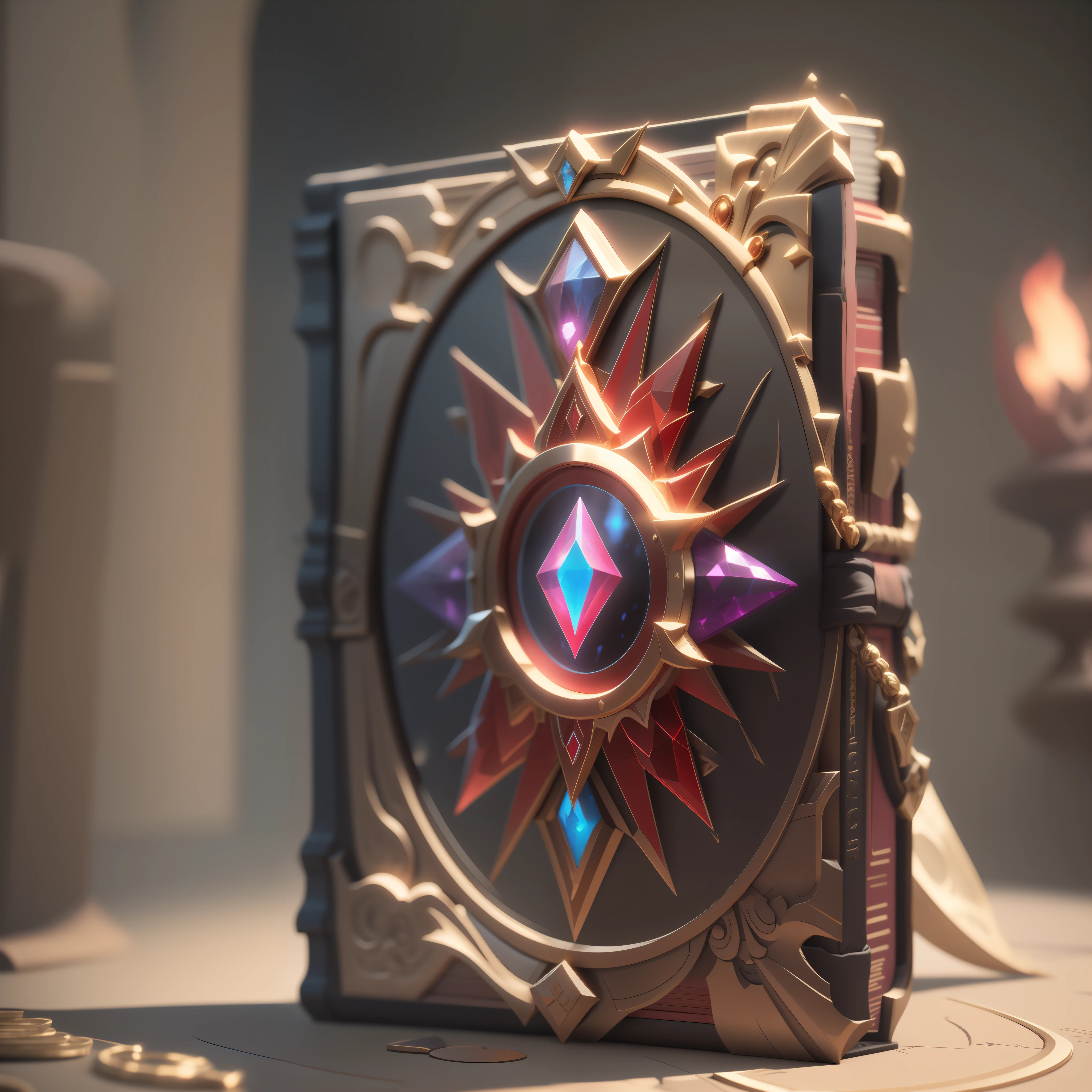 Book, a spell book with red cover, inlaid with gems, game icons, masterpiece, best quality, super detailed, masterpiece, HD
Transparent background, 3d rendering
2D, blender cycle, volumetric light,
No one, objectified, fantasized --s2