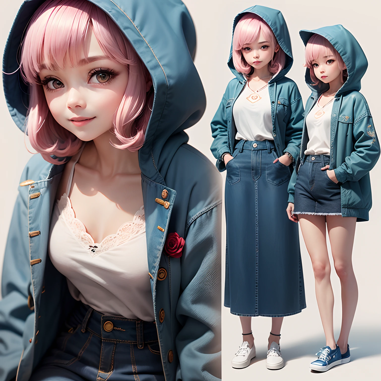 (Daisaku), (Extreme), (Ultra Detailed), (Prime: 1.9), 1girl, Sunshine, Cute, Orange, (Big Head: 1.8), Doll, Smile, Open Mouth, Urban, Fashion, Coat, Blush, Tree, Shirt, Short Hair, Orange, White Headdress, Blurry, Long Sleeves, Bangs, White Hair, (Beautiful and Delicate Face), (Beautiful and Delicate Eyes),