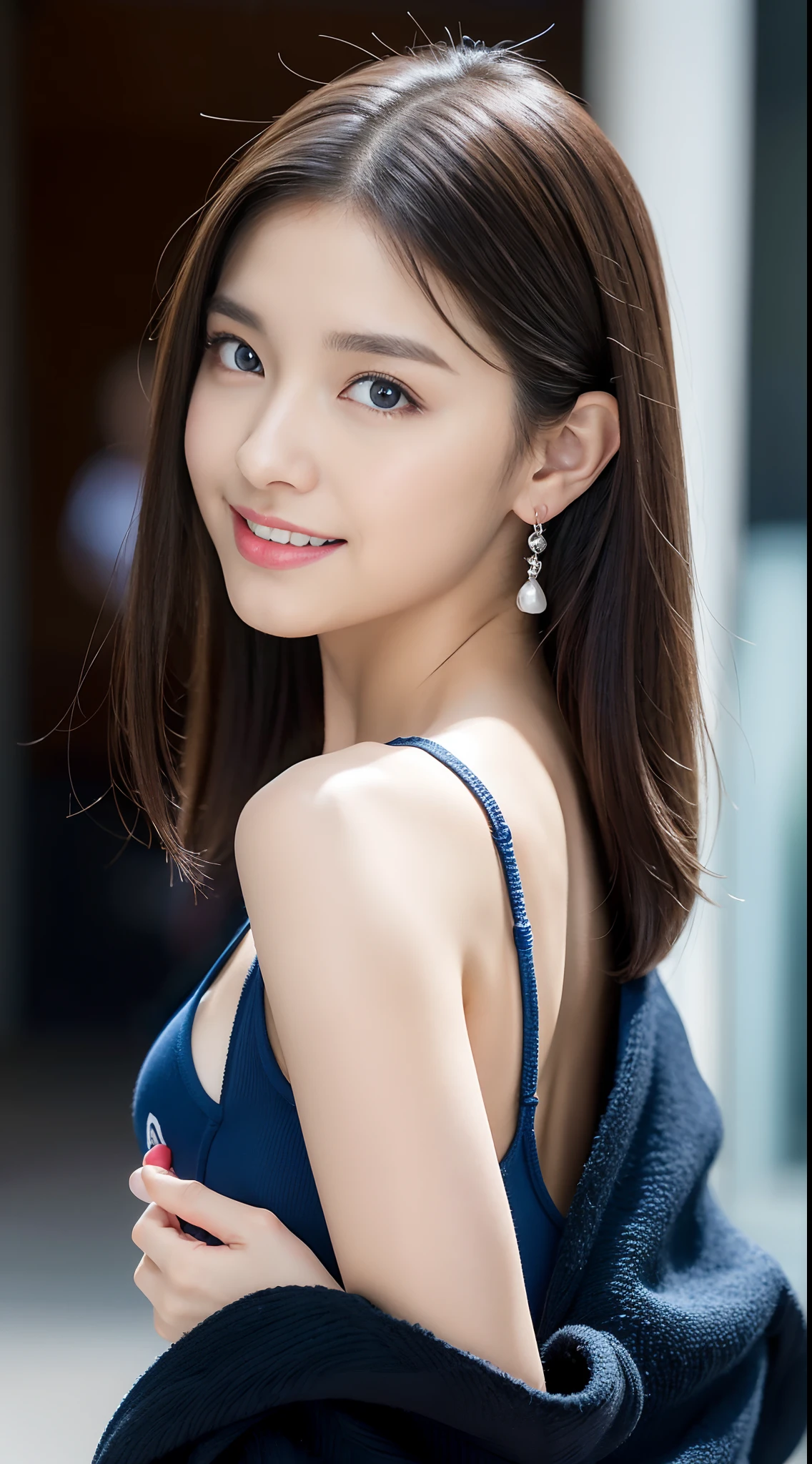(((32K,very high res, high detailing, highly accurate,Masterpiece Girl 1))),Raw photo & realistic atmosphere,beautiful dark blue eyes,Detailed mouth,Glossy lips,Detailed eyebrows,Soft white skin that shines with every detail,,Eyes drawn in detail、Very beautiful eyes with azure eyes,Detailed lips、Very beautiful face,Very well-formed face、Lifelike face,shiny beautiful lips,Beautiful eyebrows,Infinite reality,Best design,(Insanely cute active and aggressive Japan 16 year old girl,,Toned body,Perfect Gal Leader Model,Beautifully shaped breasts,Very cute beautiful girl,Little Girl:1.5),Best Natural Makeup,Japanese ido,Korean Idols,Young sensual idol,Moist eyes,Dark beautiful eyes,Beautiful butt,beauty legs,,camel's foot,:1.3),超A high resolution、,Natural and realistic face,Back lighting,Pure eyes are too cute,(((photorealisim,Photograph the whole body))),,Reality Live Action,(simple earrings,a necklace,Glossy nail art,She wears a long black coat over a blue bright-colored sweat hoodie,Wide Slack Pants,White sneakers,Beautiful fashion,Blonde Shorthair,独奏,Lori,Smile faintly,full body Esbian:1.7),(Show full-body fashion,:1.8)