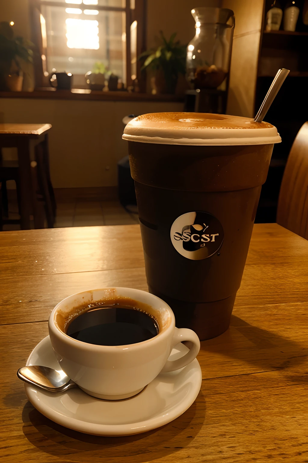 um nascer do sol, A cup of coffee or something that represents a positive start to the day in 8kl Full HD