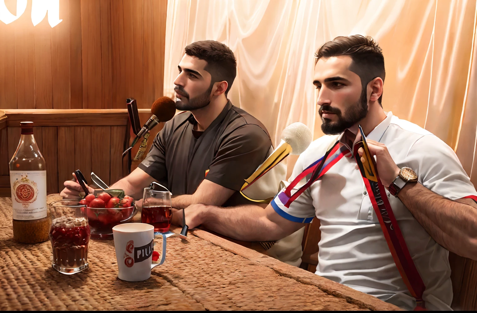 there are two men that are posing for a picture together, Aykut Aydogdu, Ayanamikodon e Irakli Nadar, Aykut Aydogdu Zener, foto de perfil, Paulo Pepera Pablo Roldan, Pablo Carpio e Jordan Grimmer, Nick Silva e Ilya Kuvshinov, foto de perfil profissional, sem antecedentes