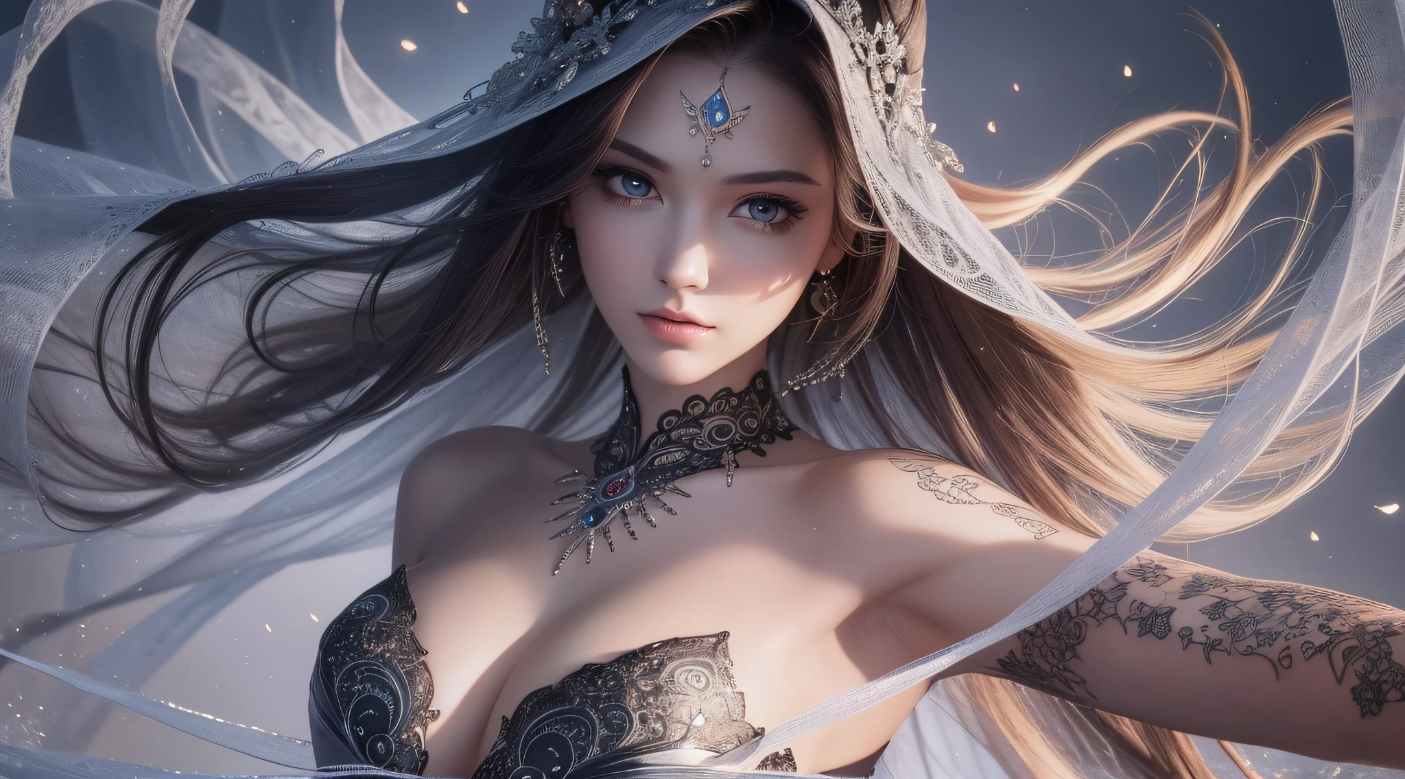 (highest quality))), ((Masterpiece)), ((Intricate details)), 32k, Sharpness, Highly detailed CG, Perfect artwork, detailed and detailed details, Wind Manipulation: 1.2, Light manipulation, Fantastic art, composition with her whole body visible: 1.4, Magic, Bold, (Dynamic Pose), Rune tattoo: 1.0, Perfect female figure, constricted waist, very delicate and beautifulPerfect proportions, detailed skin, detailed skin, geometric pattern background: 1.1, witch: 1.4, witch costume without exposure: 1.9, witch boots: 1.5, (detailed beautiful delicate face, detailed beautiful delicate eyes, face) perfect proportions, detailed skin, geometric pattern background: 1.1, Magic circle:1.4, Depth, Magic:1.3